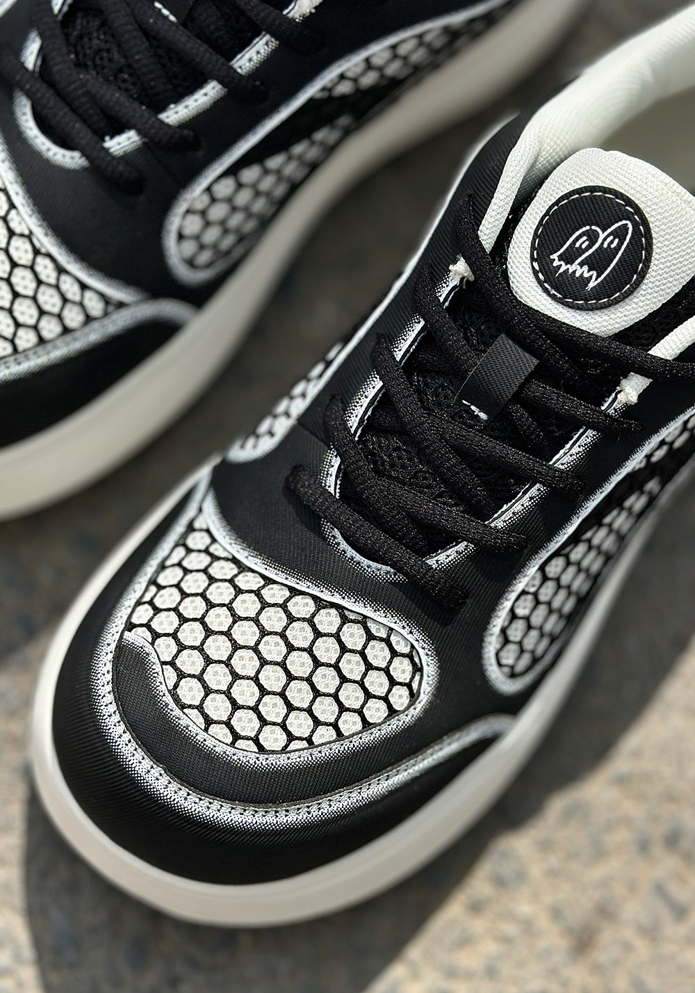 LeStream | Black & White Mesh Derby Shoes - PSYLOS 1, LeStream | Black & White Mesh Derby Shoes, Chunky Sneakers, LeStream, PSYLOS 1