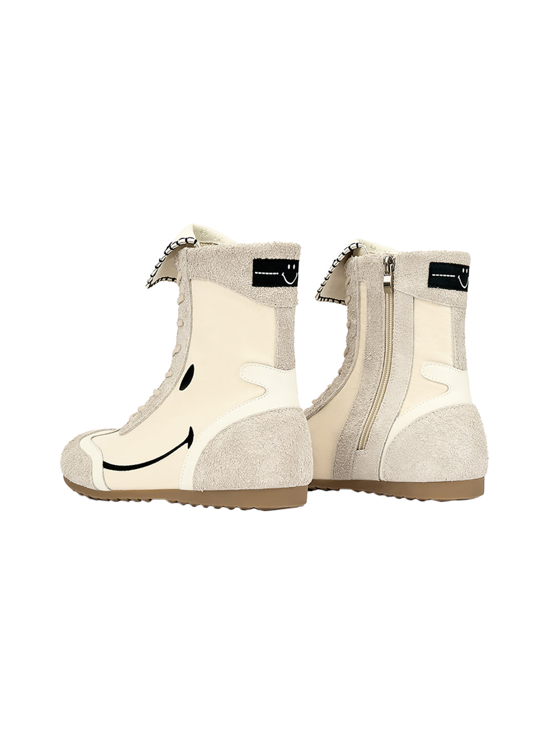 SMILEY | Boxing Mid Boots Chunky Platform-White - PSYLOS 1, SMILEY | Boxing Mid Boots Chunky Platform-White, Boots, SMILEY, PSYLOS 1