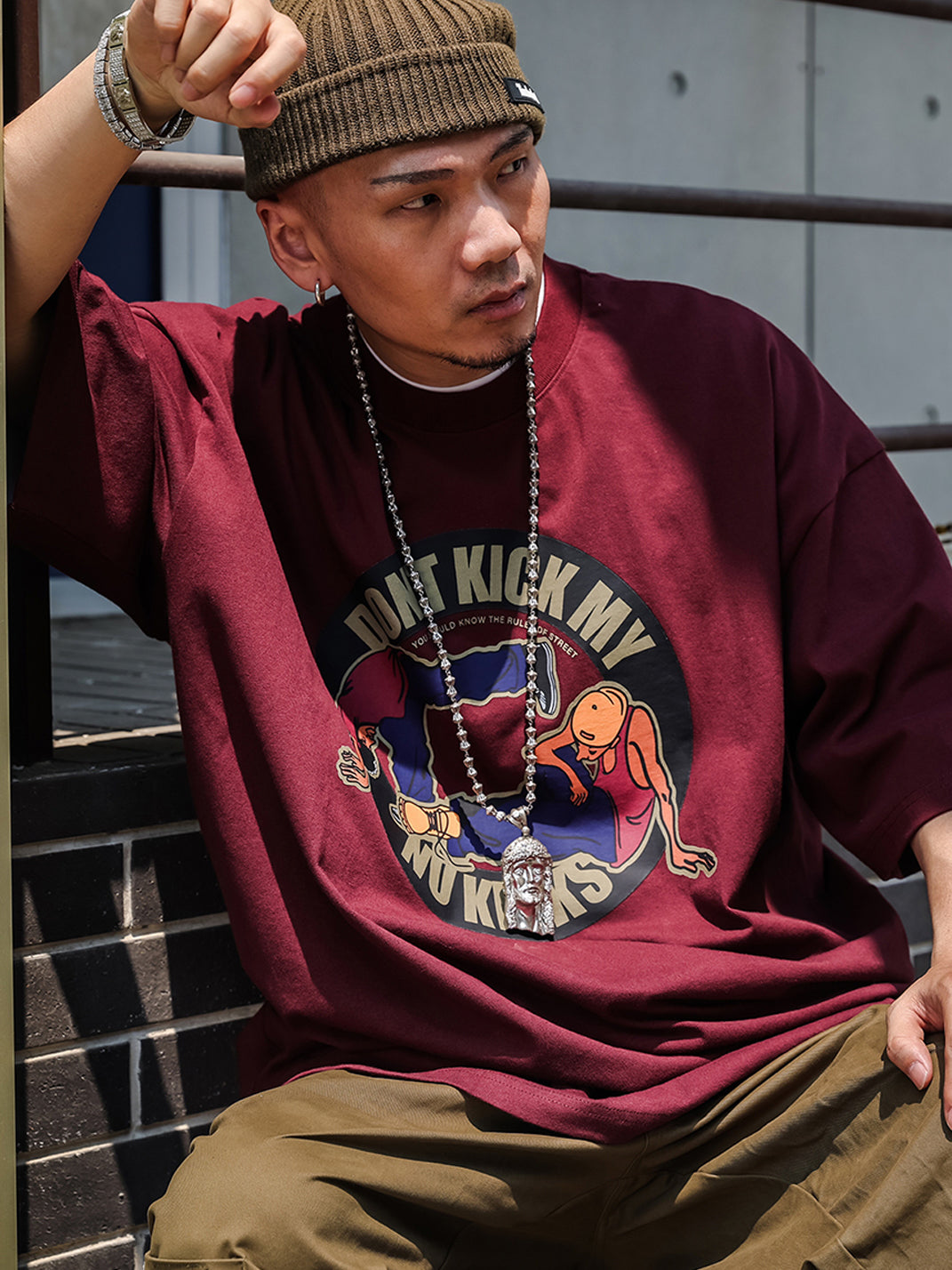 ACUSA | "DON'T KICK MY KICKS" Oversized Cotton Tee - PSYLOS 1, ACUSA | "DON'T KICK MY KICKS" Oversized Cotton Tee, Tops, ACUSA, PSYLOS 1