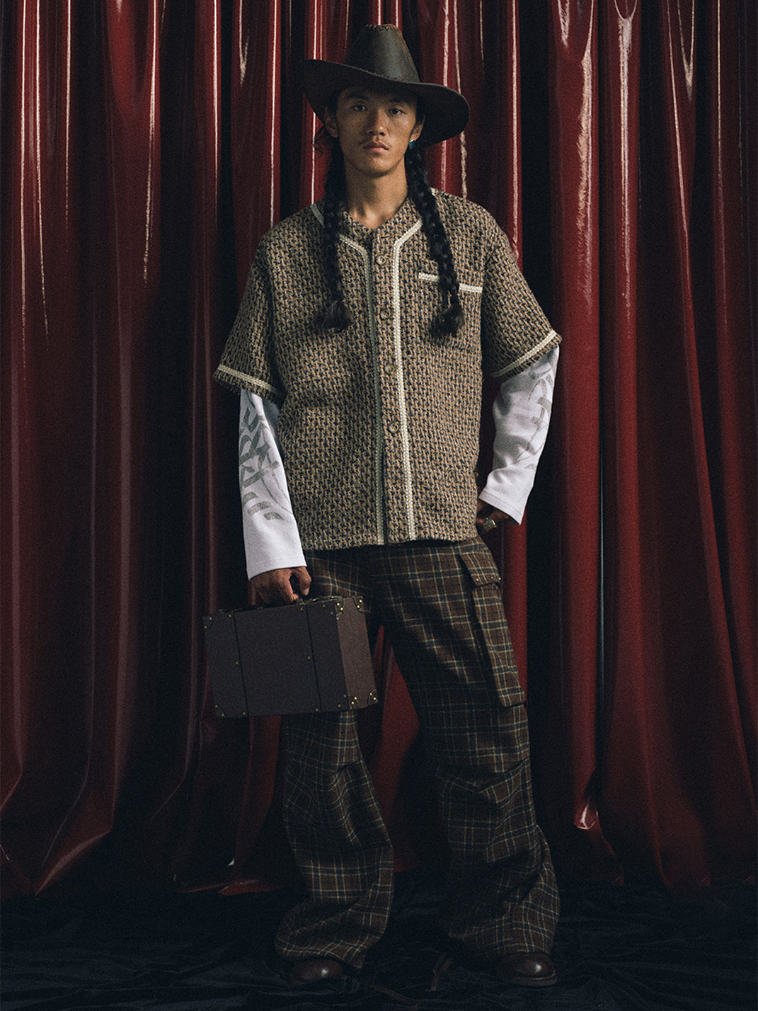 TREclub | Earth Tone Plaid Straight Leg Cargo Pants - PSYLOS 1, TREclub | Earth Tone Plaid Straight Leg Cargo Pants, Men's Wear, TREclub, PSYLOS 1