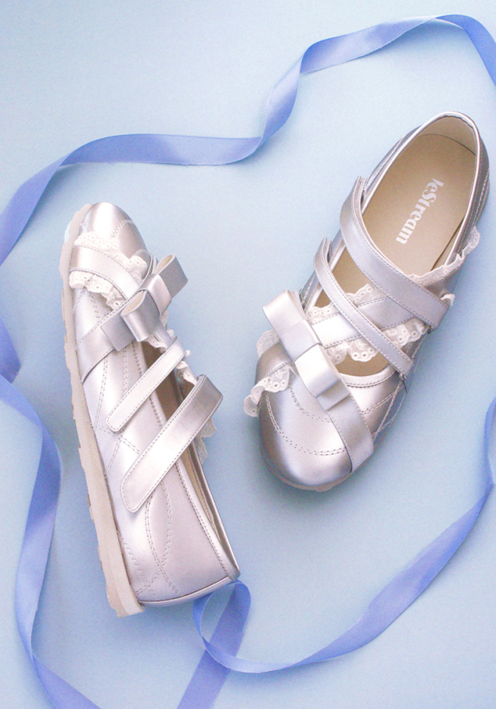 LeStream | Silver Mary Jane Flats  - PSYLOS 1, LeStream | Silver Mary Jane Flats , Retro Trainers, LeStream, PSYLOS 1