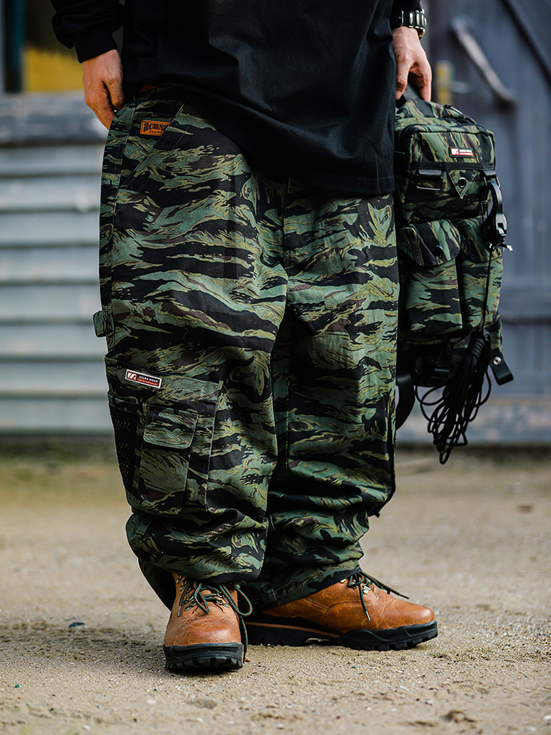 ACUSA | Ultra Baggy Tiger Camo Cotton Workwear Pants - PSYLOS 1, ACUSA | Ultra Baggy Tiger Camo Cotton Workwear Pants, Cargo Pants, ACUSA, PSYLOS 1