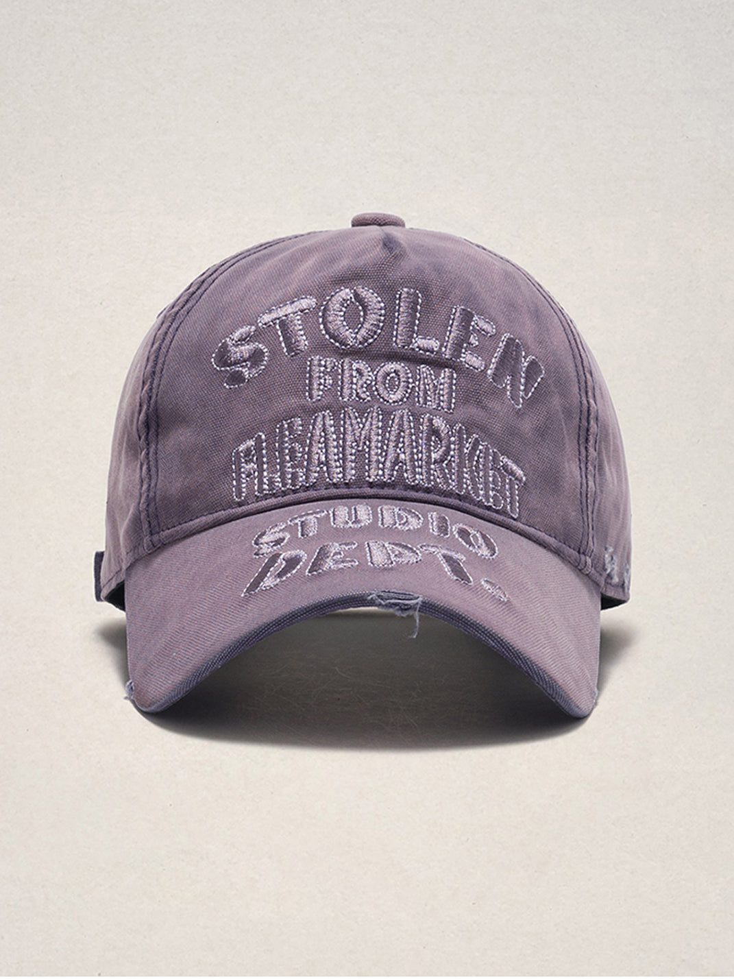 FLEAMARKET | "STOLEN" Stitchwork Curve Brim Cap-Purple - PSYLOS 1, FLEAMARKET | "STOLEN" Stitchwork Curve Brim Cap-Purple, Hats, FLEAMARKET, PSYLOS 1