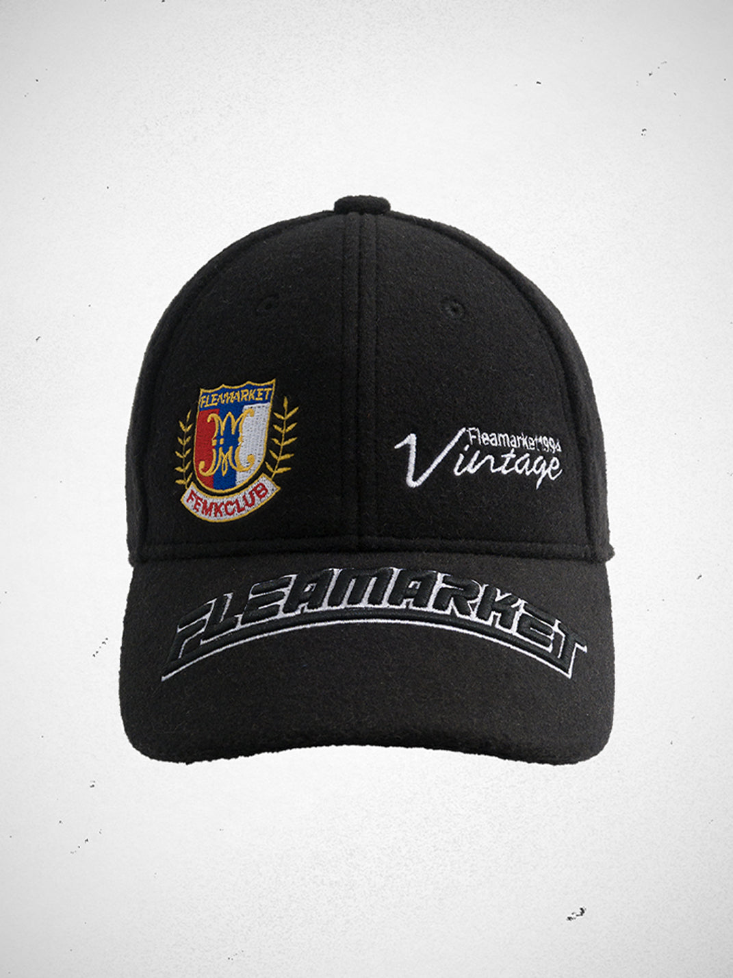 FLEAMARKET | Woolen Crest Curve Brim Cap-Black - PSYLOS 1, FLEAMARKET | Woolen Crest Curve Brim Cap-Black, Hats, FLEAMARKET, PSYLOS 1