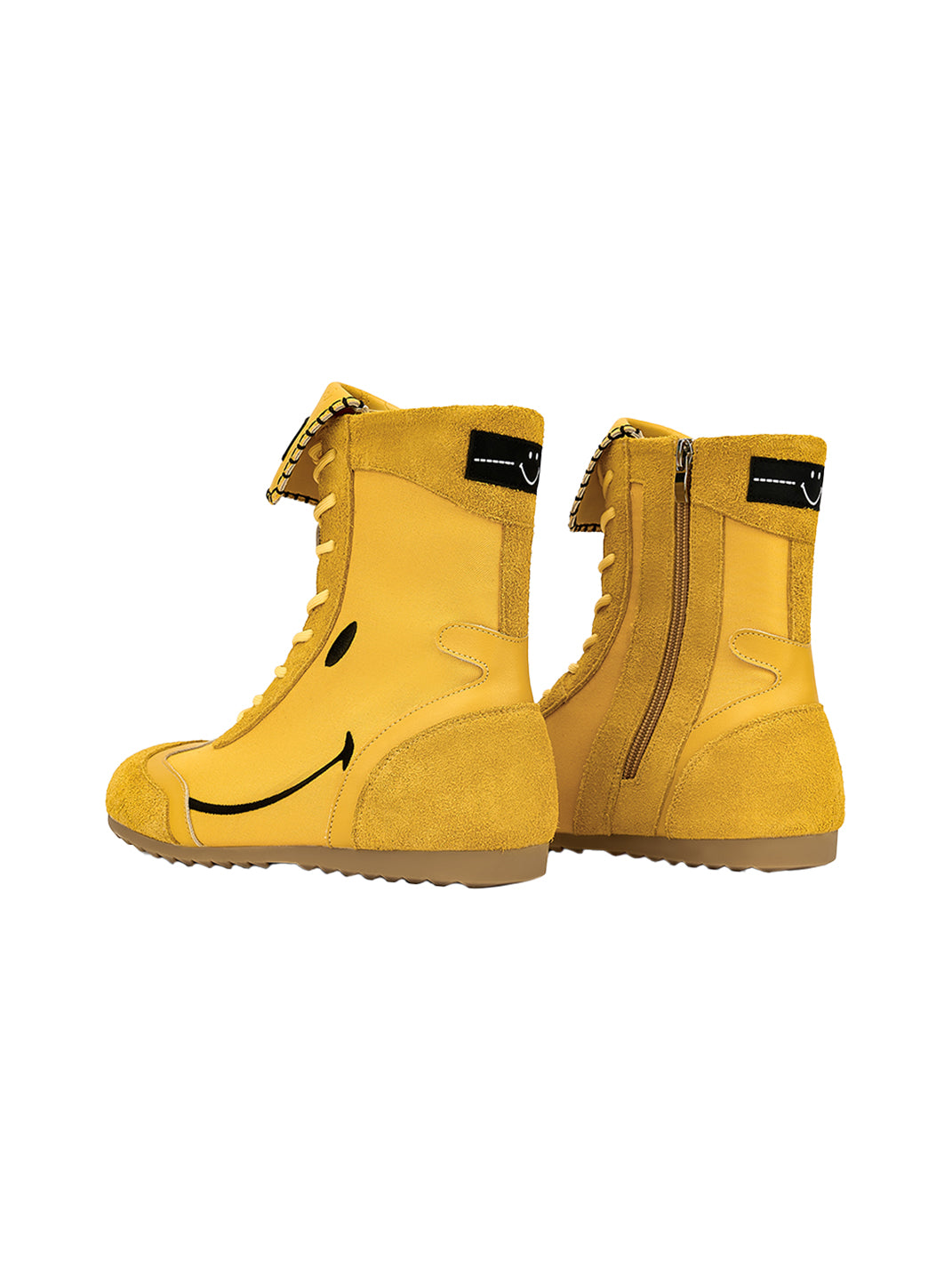SMILEY | Boxing Mid Boots Chunky Platform-Yellow - PSYLOS 1, SMILEY | Boxing Mid Boots Chunky Platform-Yellow, Boots, SMILEY, PSYLOS 1
