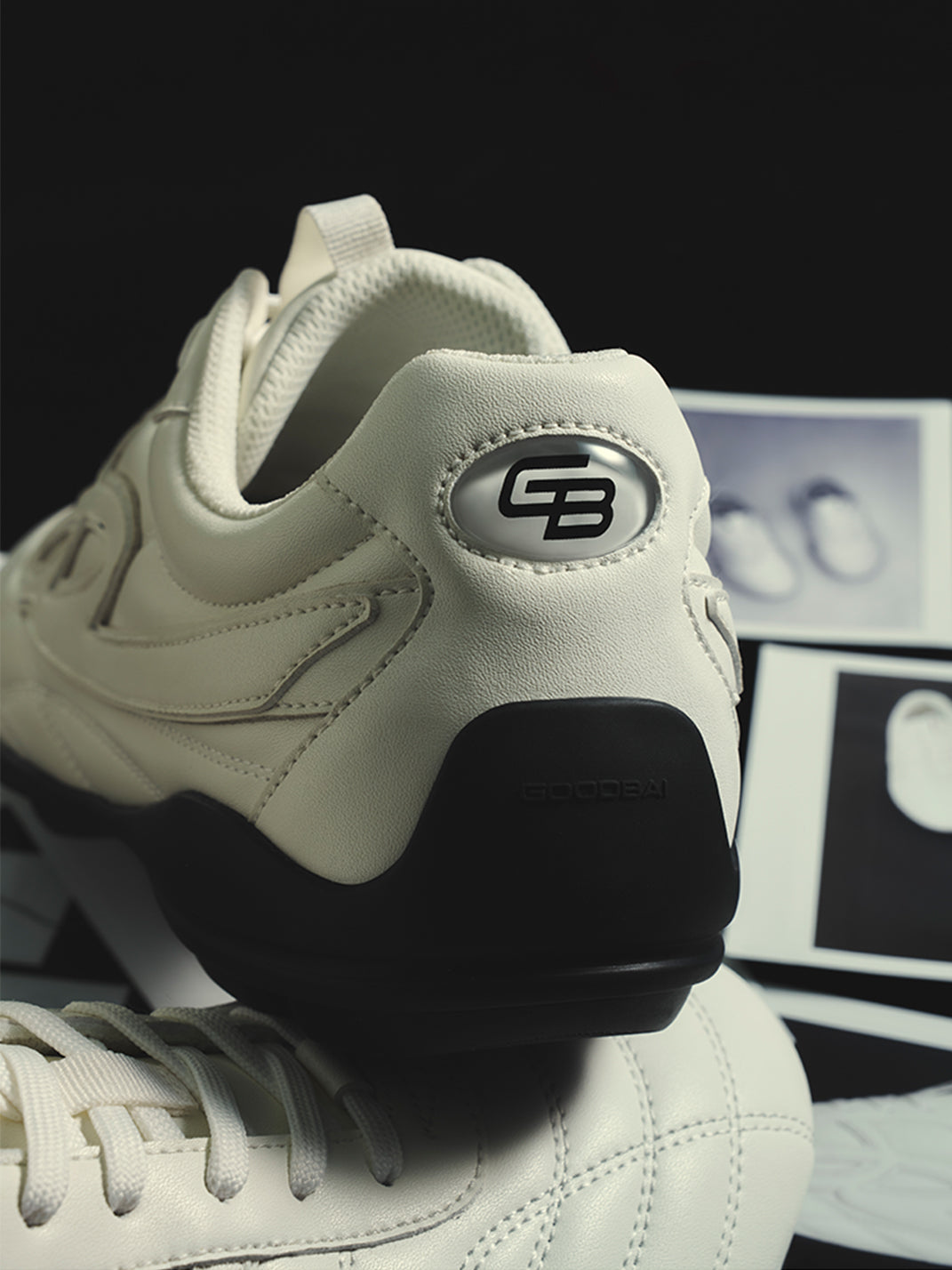 GOODBAI | Retro Leather Soccer Football Flat Trainer-Black&White - PSYLOS 1, GOODBAI | Retro Leather Soccer Football Flat Trainer-Black&White, Retro Trainers, GOODBAI, PSYLOS 1