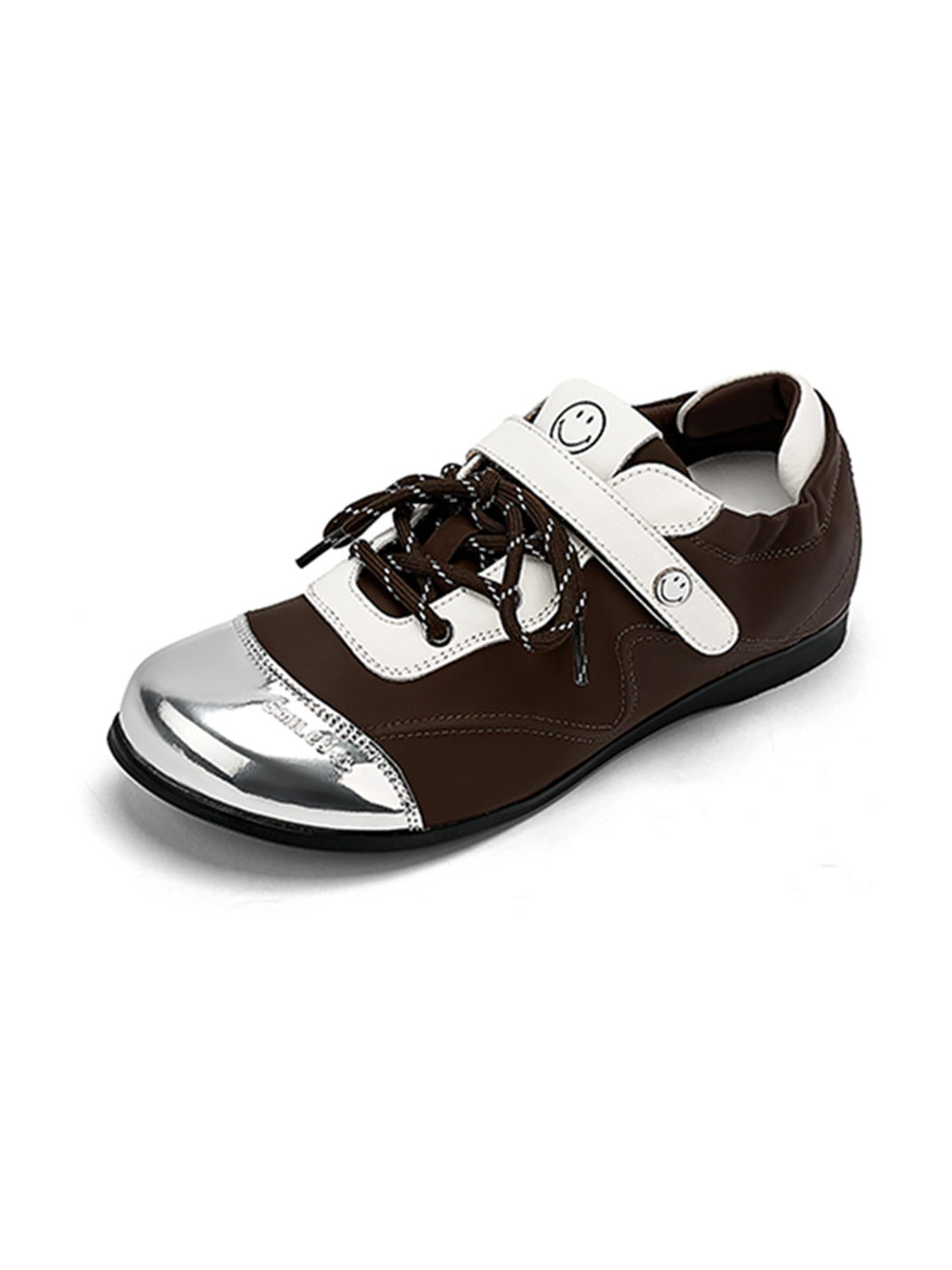SMILEY | Ballet Flats Round Toe Shoes-Brown - PSYLOS 1, SMILEY | Ballet Flats Round Toe Shoes-Brown, Retro Trainers, SMILEY, PSYLOS 1