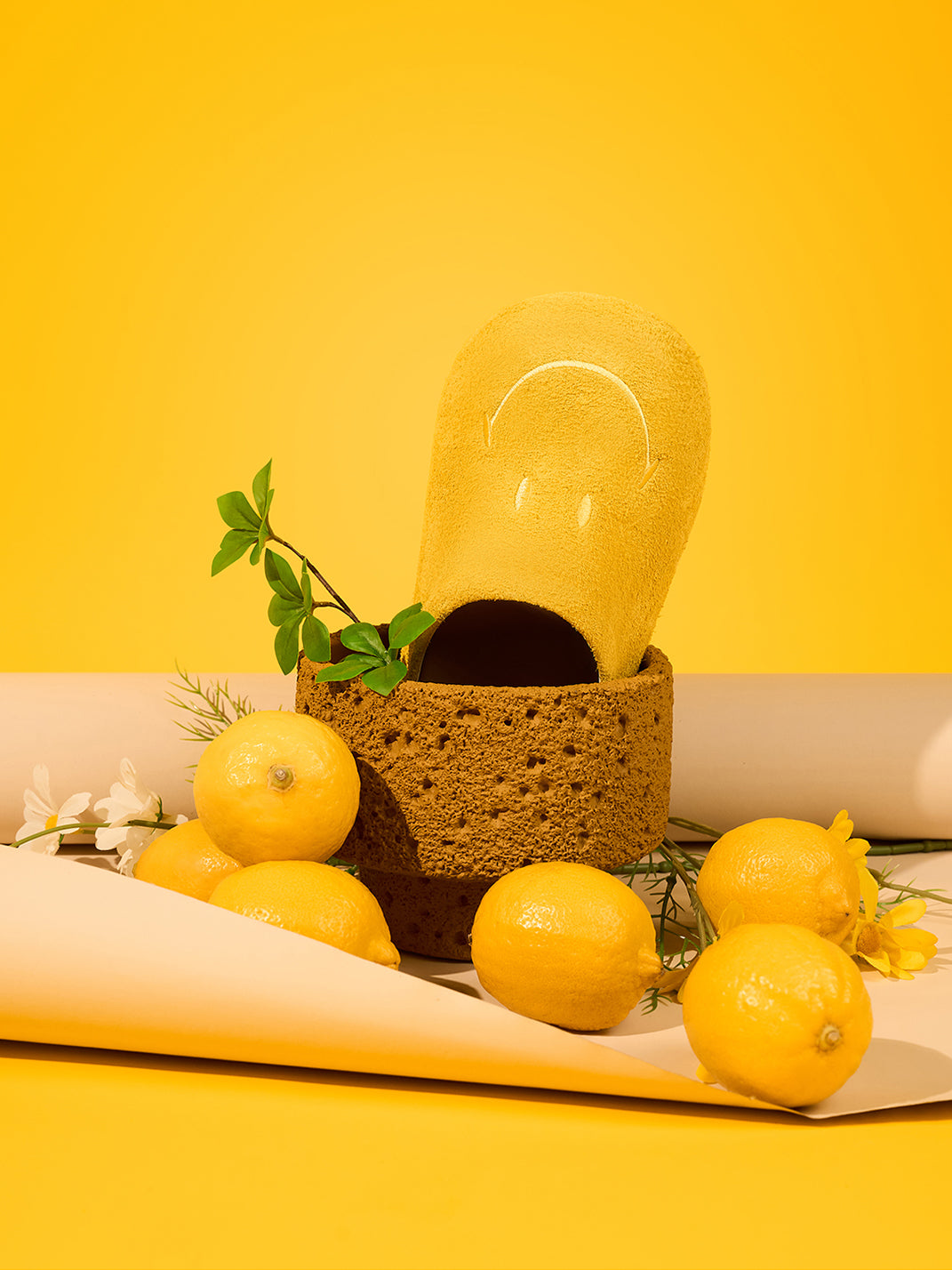 SMILEY | Chunky Slip-On Mule Sandals-Yellow - PSYLOS 1, SMILEY | Chunky Slip-On Mule Sandals-Yellow, Sandals, SMILEY•JAPAN, PSYLOS 1