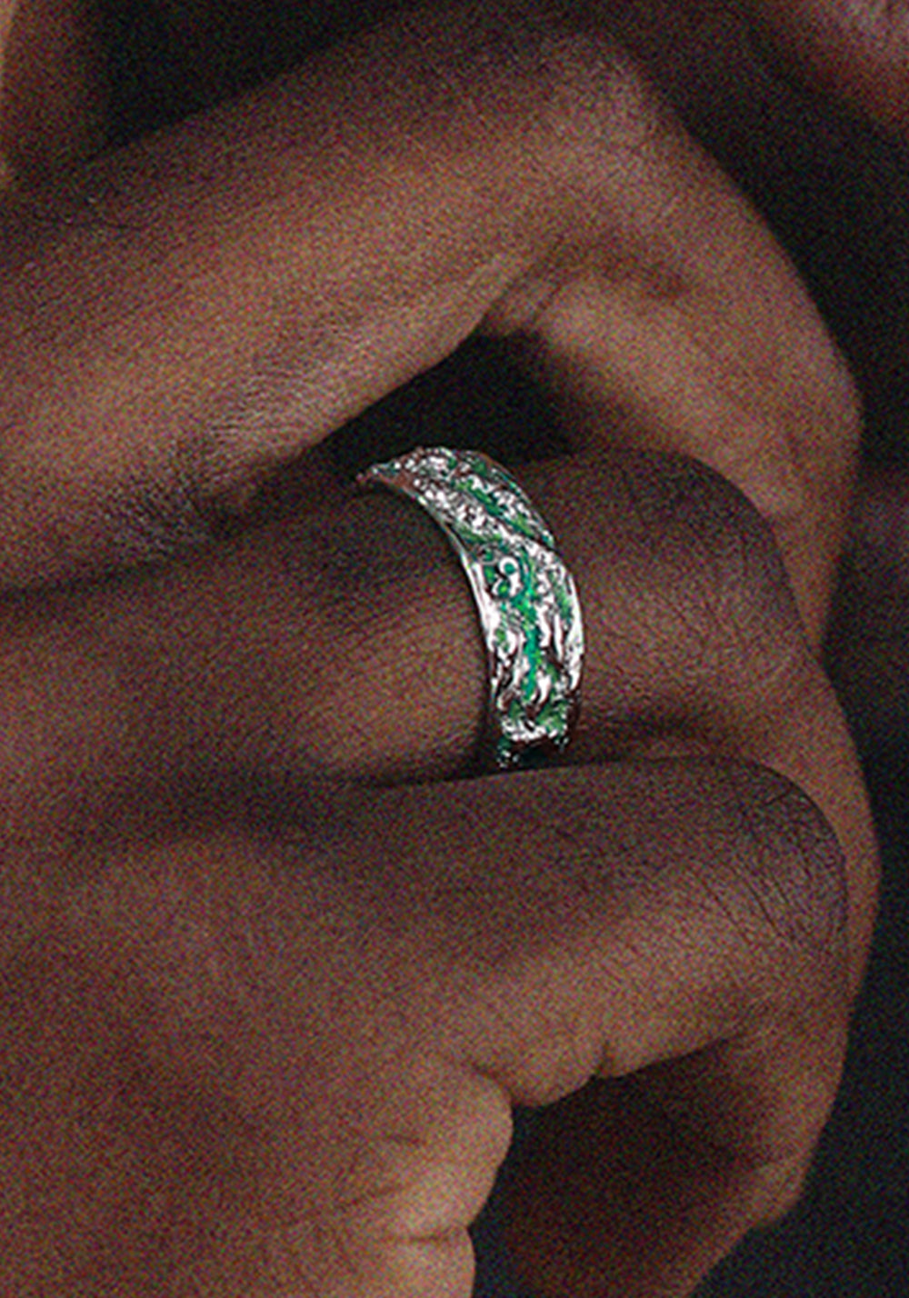 LUXTA丨Green Ice Silver Adjustable Ring - PSYLOS 1, LUXTA丨Green Ice Silver Adjustable Ring, Accessories, LUXTA, PSYLOS 1