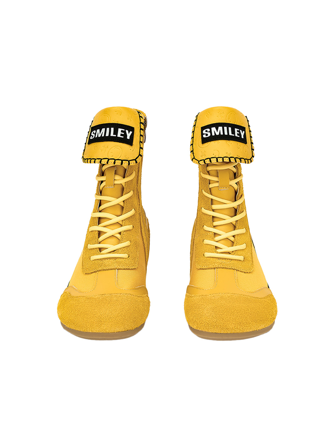 SMILEY | Boxing Mid Boots Chunky Platform-Yellow - PSYLOS 1, SMILEY | Boxing Mid Boots Chunky Platform-Yellow, Boots, SMILEY, PSYLOS 1