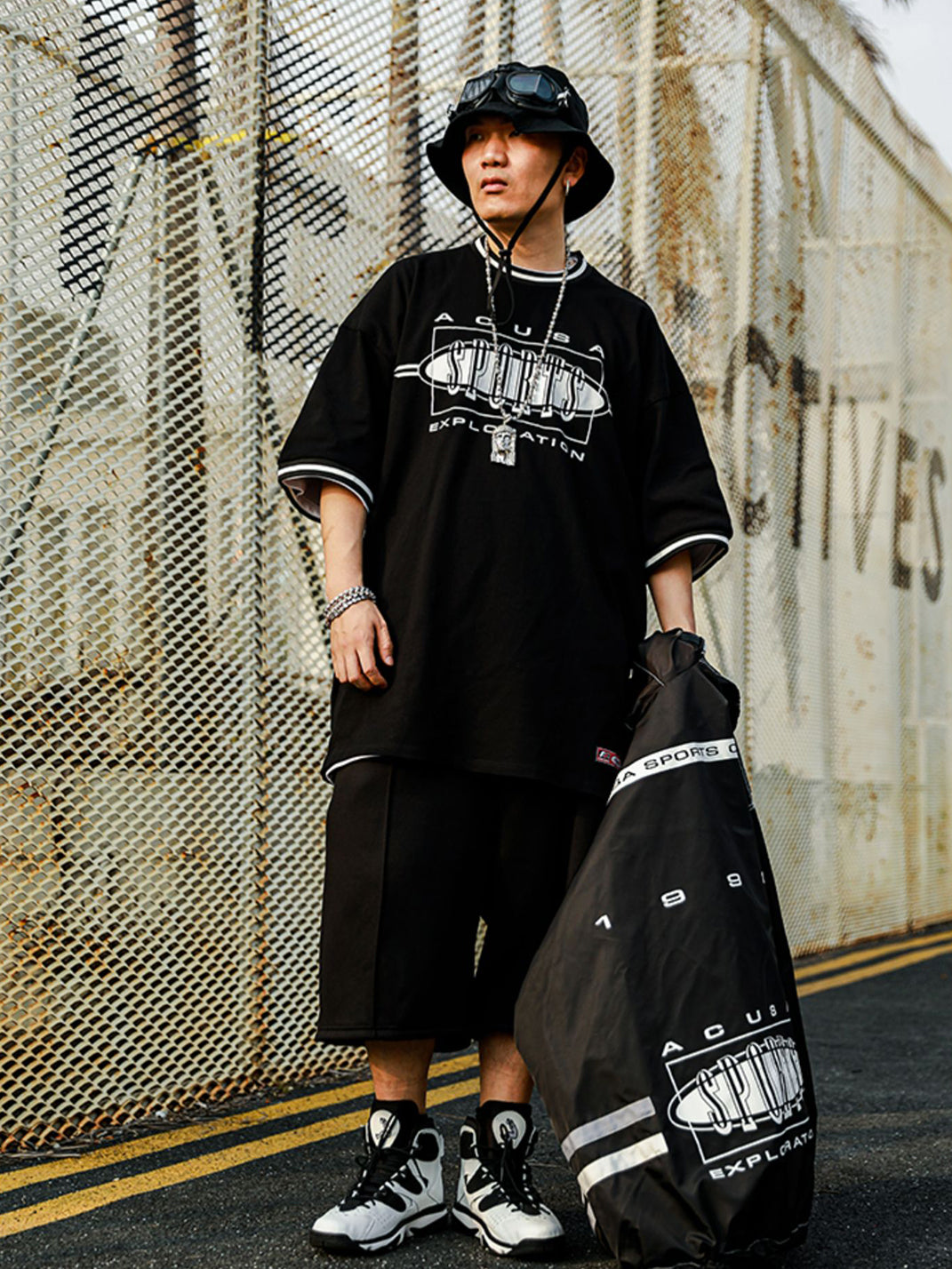 ACUSA | "SPORTS" Retro Graphic Oversized Cotton Tee - PSYLOS 1, ACUSA | "SPORTS" Retro Graphic Oversized Cotton Tee, Tops, ACUSA, PSYLOS 1