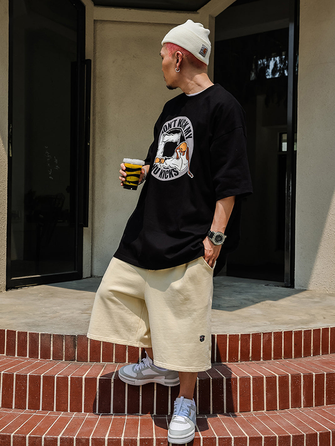 ACUSA | "DON'T KICK MY KICKS" Oversized Cotton Tee - PSYLOS 1, ACUSA | "DON'T KICK MY KICKS" Oversized Cotton Tee, Tops, ACUSA, PSYLOS 1