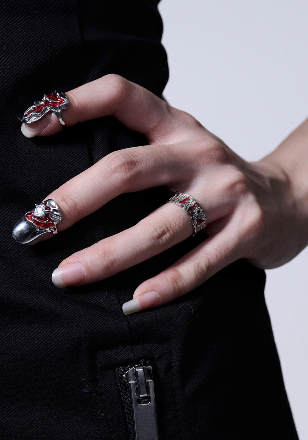 ILLuSoRy丨Textured Silver Punk Rings - PSYLOS 1, ILLuSoRy丨Textured Silver Punk Rings, Accessories, ILLuSoRy, PSYLOS 1