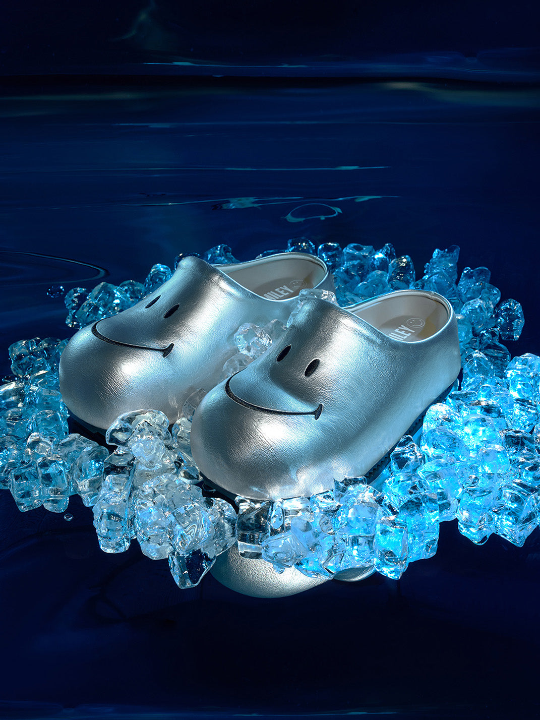 SMILEY | Chunky Slip-On Mule Sandals-Silver - PSYLOS 1, SMILEY | Chunky Slip-On Mule Sandals-Silver, Sandals, SMILEY•JAPAN, PSYLOS 1