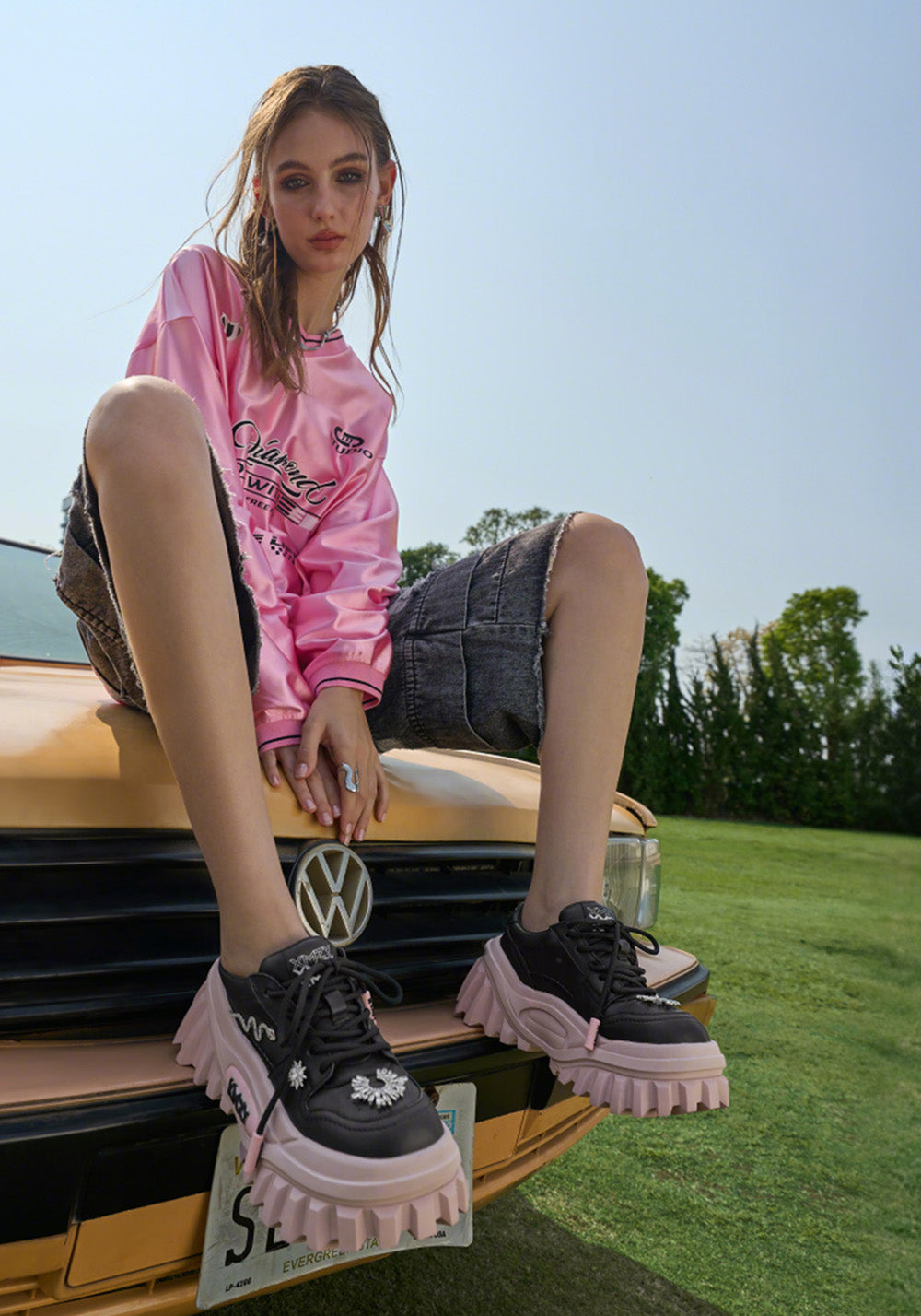 XMZY | Slytherin Platform Summer Loafers-Black&Pink - PSYLOS 1, XMZY | Slytherin Platform Summer Loafers-Black&Pink, Chunky Sneakers, XMZY•JAPAN, PSYLOS 1