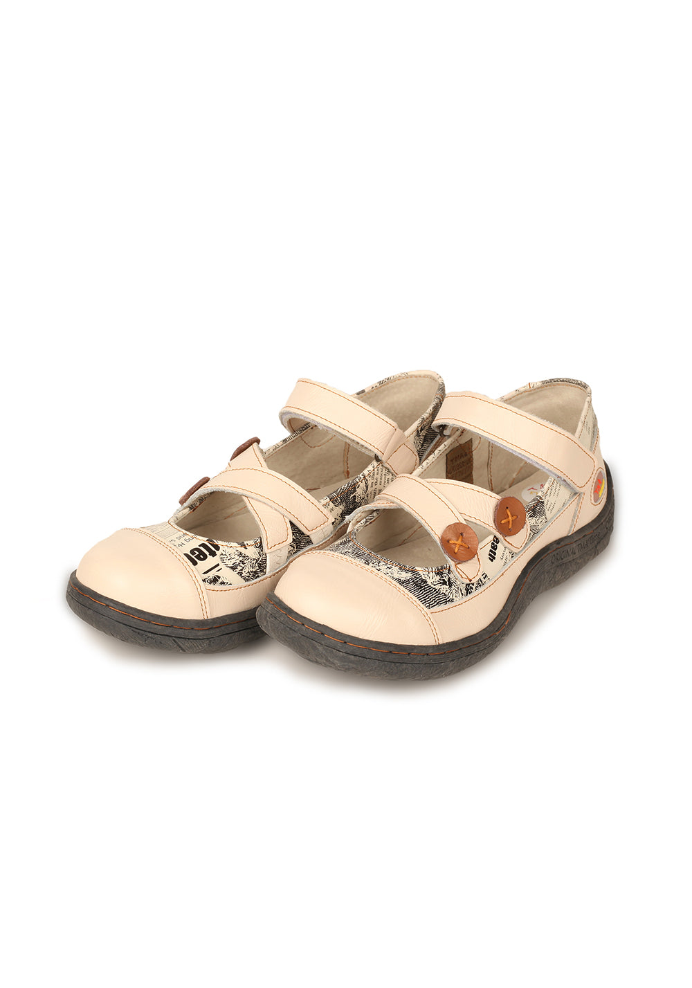 TMA EYES | Cross Strap Button Flat Leather Shoes - PSYLOS 1, TMA EYES | Cross Strap Button Flat Leather Shoes, Sandals, TMA EYES, PSYLOS 1