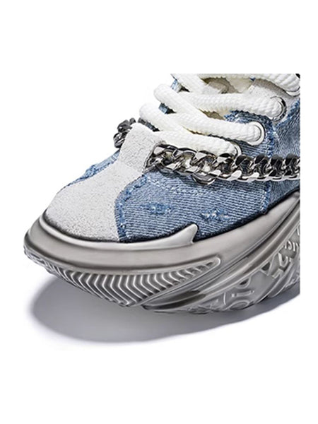 SALAXI | ”Vortex Propel“ Demin Chained Chunky Sneaker-Blue - PSYLOS 1, SALAXI | ”Vortex Propel“ Demin Chained Chunky Sneaker-Blue, Chunky Sneakers, SALAXI, PSYLOS 1