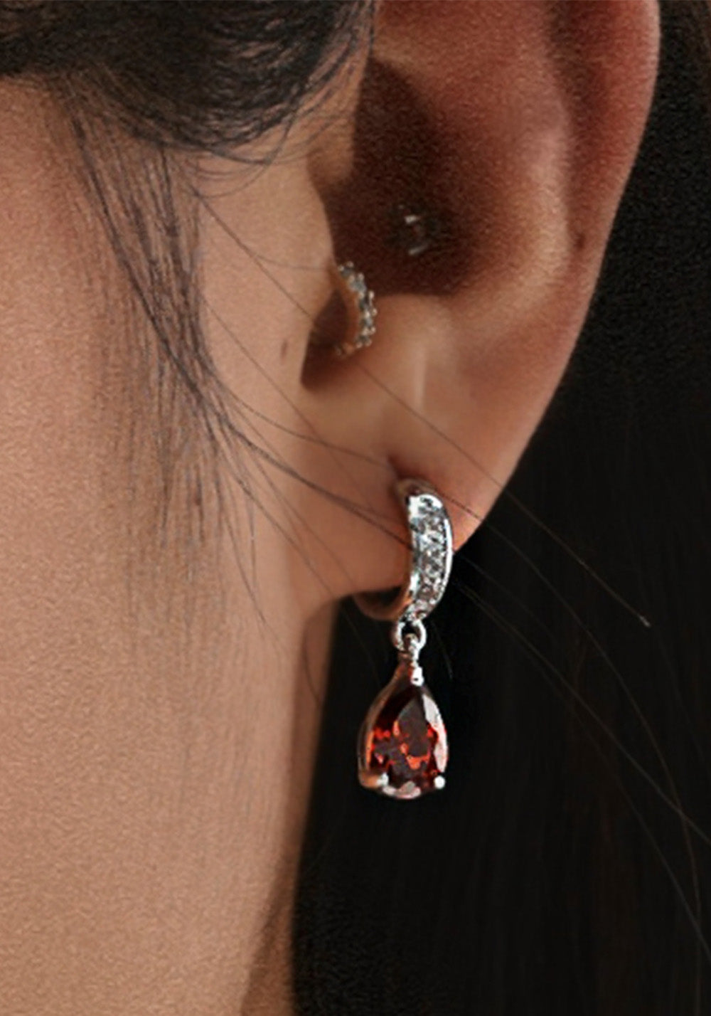 Losing Bargain丨Blood Red Teardrop Zircon Earrings - PSYLOS 1, Losing Bargain丨Blood Red Teardrop Zircon Earrings, Accessories, Losing Bargain, PSYLOS 1