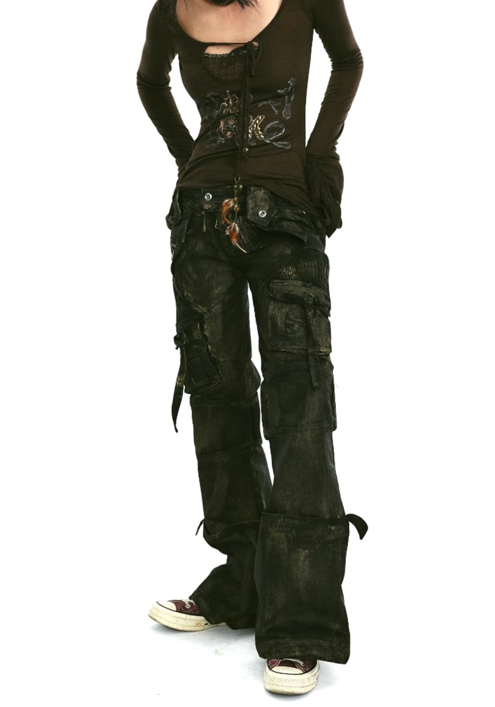 OPEN AESTHETIC丨Layered Gold Jeans - PSYLOS 1, OPEN AESTHETIC丨Layered Gold Jeans, Pants, OPEN AESTHETIC, PSYLOS 1