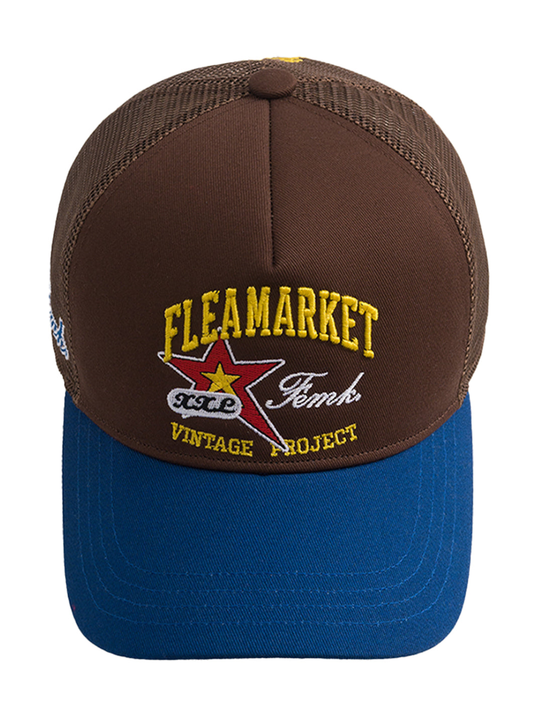 FLEAMARKET | Color Block Stitchwork Curve Brim Trucker Hat - PSYLOS 1, FLEAMARKET | Color Block Stitchwork Curve Brim Trucker Hat, Hats, FLEAMARKET, PSYLOS 1