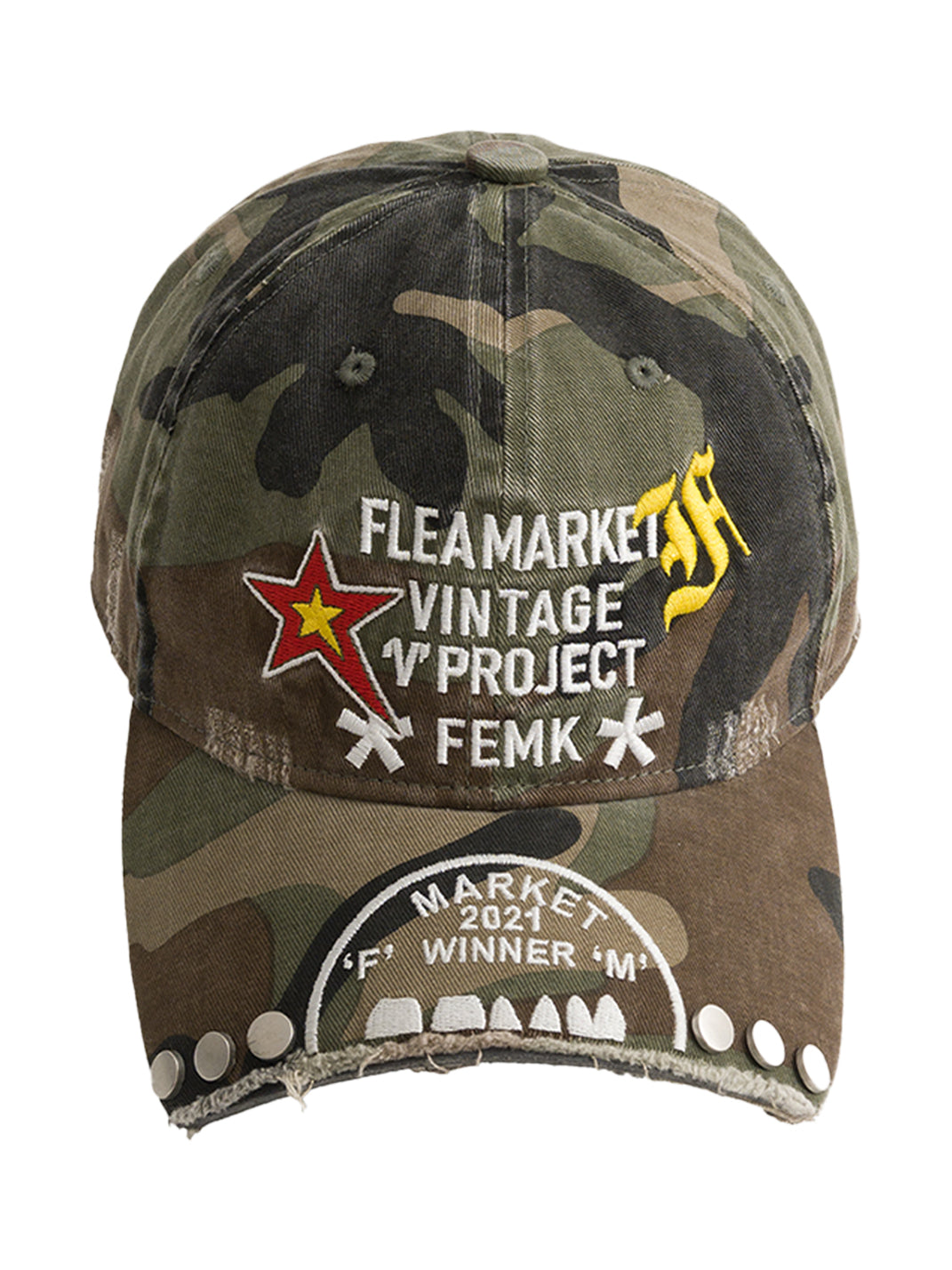 FLEAMARKET | "V Project" Stitchwork Curve Brim Baseball Cap - PSYLOS 1, FLEAMARKET | "V Project" Stitchwork Curve Brim Baseball Cap, Accessories, FLEAMARKET, PSYLOS 1