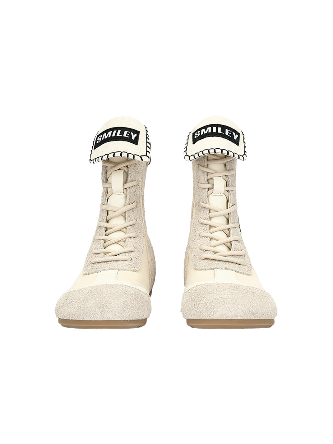 SMILEY | Boxing Mid Boots Chunky Platform-White - PSYLOS 1, SMILEY | Boxing Mid Boots Chunky Platform-White, Boots, SMILEY, PSYLOS 1