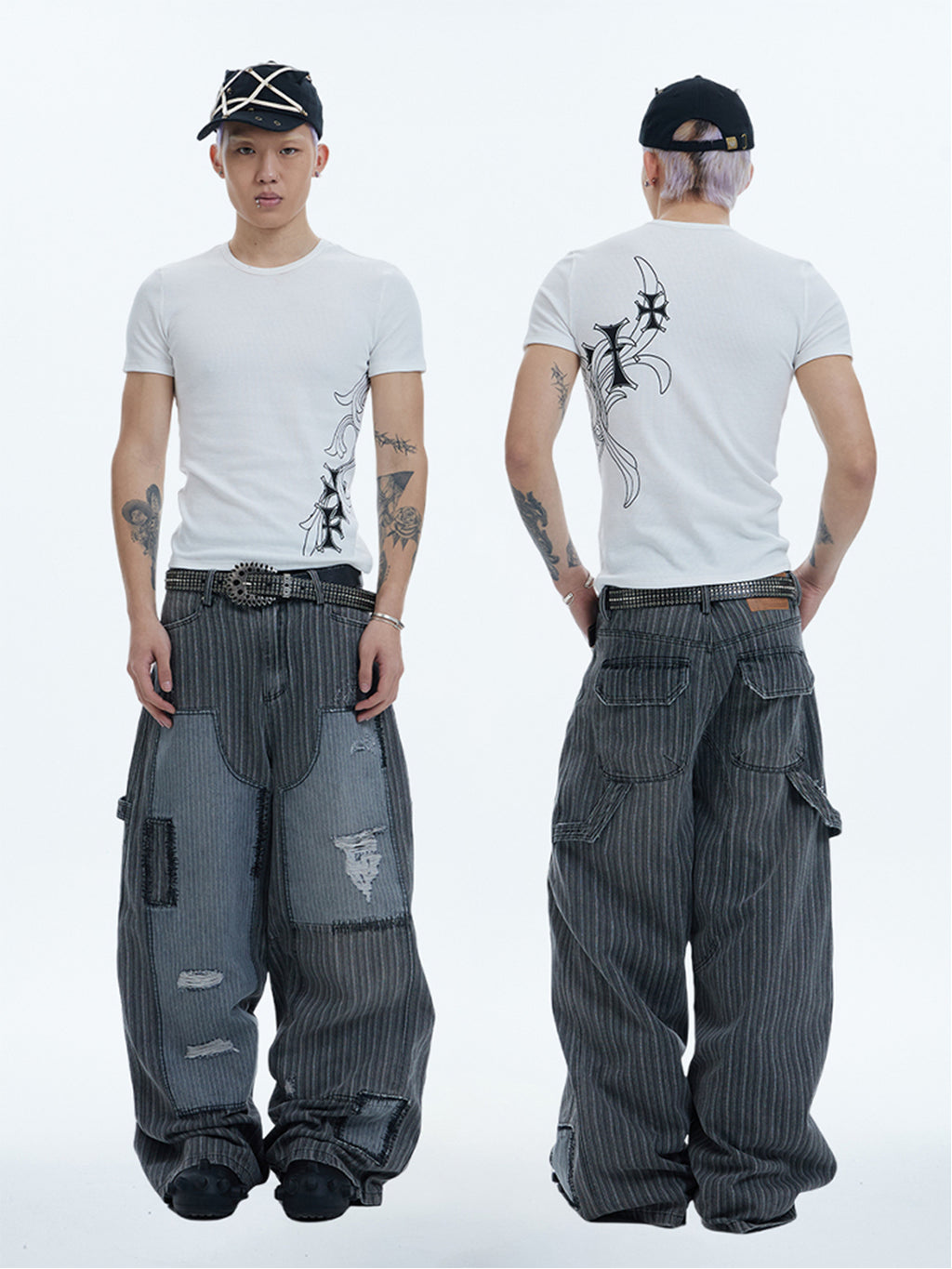 DND4DES | Vintage Patchwork Striped Boro Pants - PSYLOS 1, DND4DES | Vintage Patchwork Striped Boro Pants, Pants, DND4DES•JAPAN, PSYLOS 1