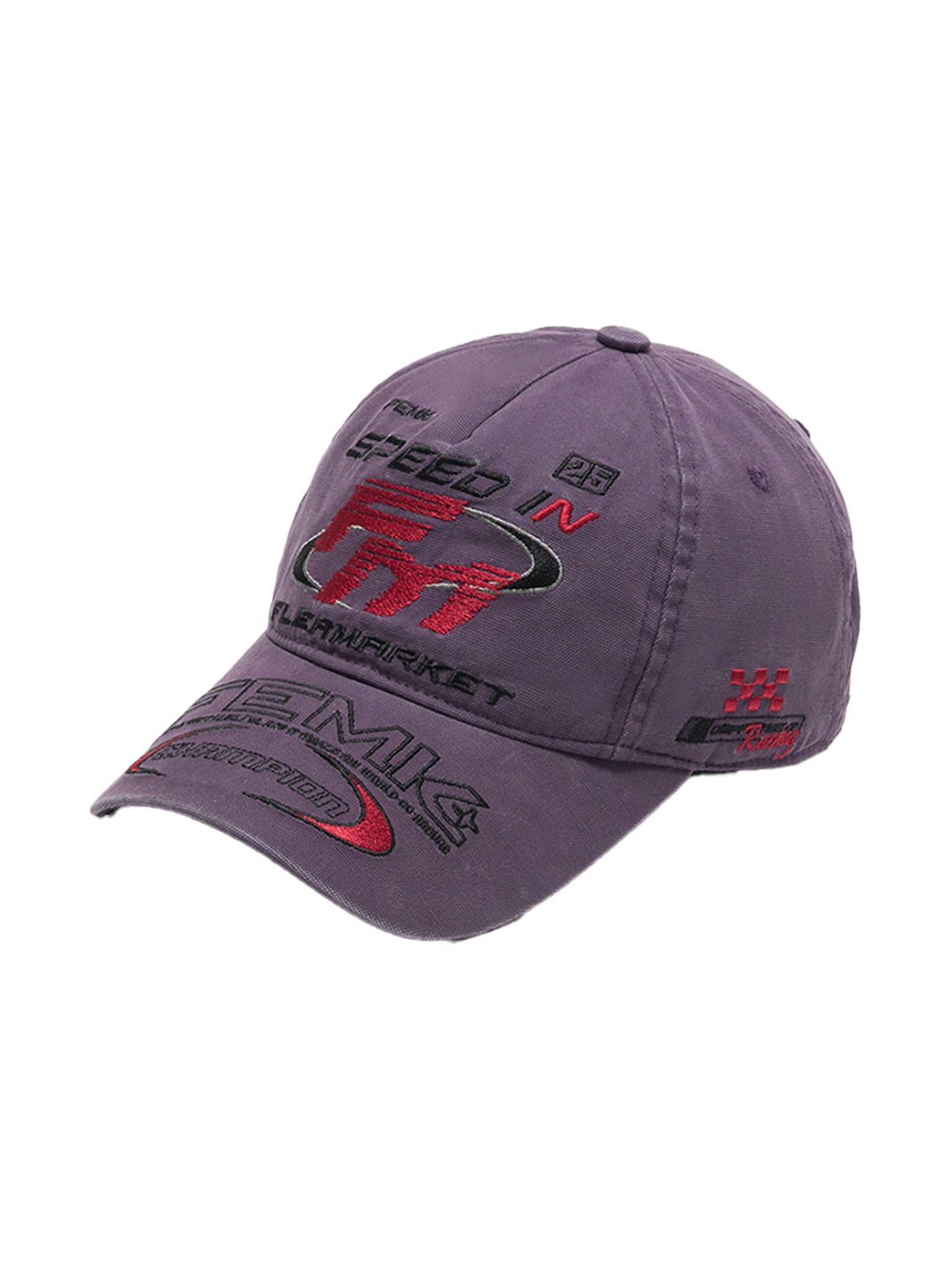 FLEAMARKET | "Speed In FM" Stitchwork Racing Curve Brim Cap - PSYLOS 1, FLEAMARKET | "Speed In FM" Stitchwork Racing Curve Brim Cap, Accessories, FLEAMARKET, PSYLOS 1