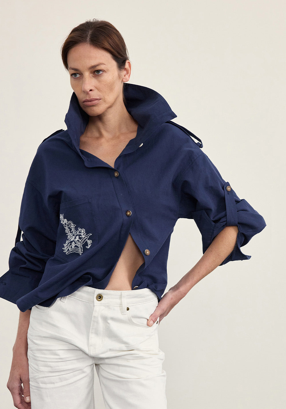 NyDkyel丨Deconstructed Placket Linen Blend Shirt-Blue - PSYLOS 1, NyDkyel丨Deconstructed Placket Linen Blend Shirt-Blue, Shirt, NyDkyel, PSYLOS 1