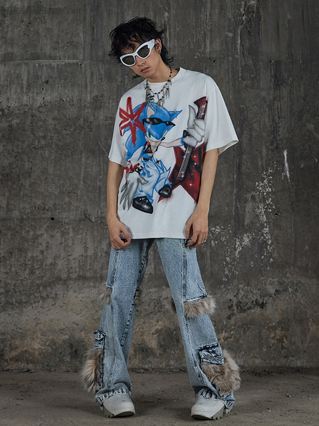 DND4DES | Cartoon Sonic Graphic T-Shirt - PSYLOS 1, DND4DES | Cartoon Sonic Graphic T-Shirt, T-Shirt, DND4DES•JAPAN, PSYLOS 1