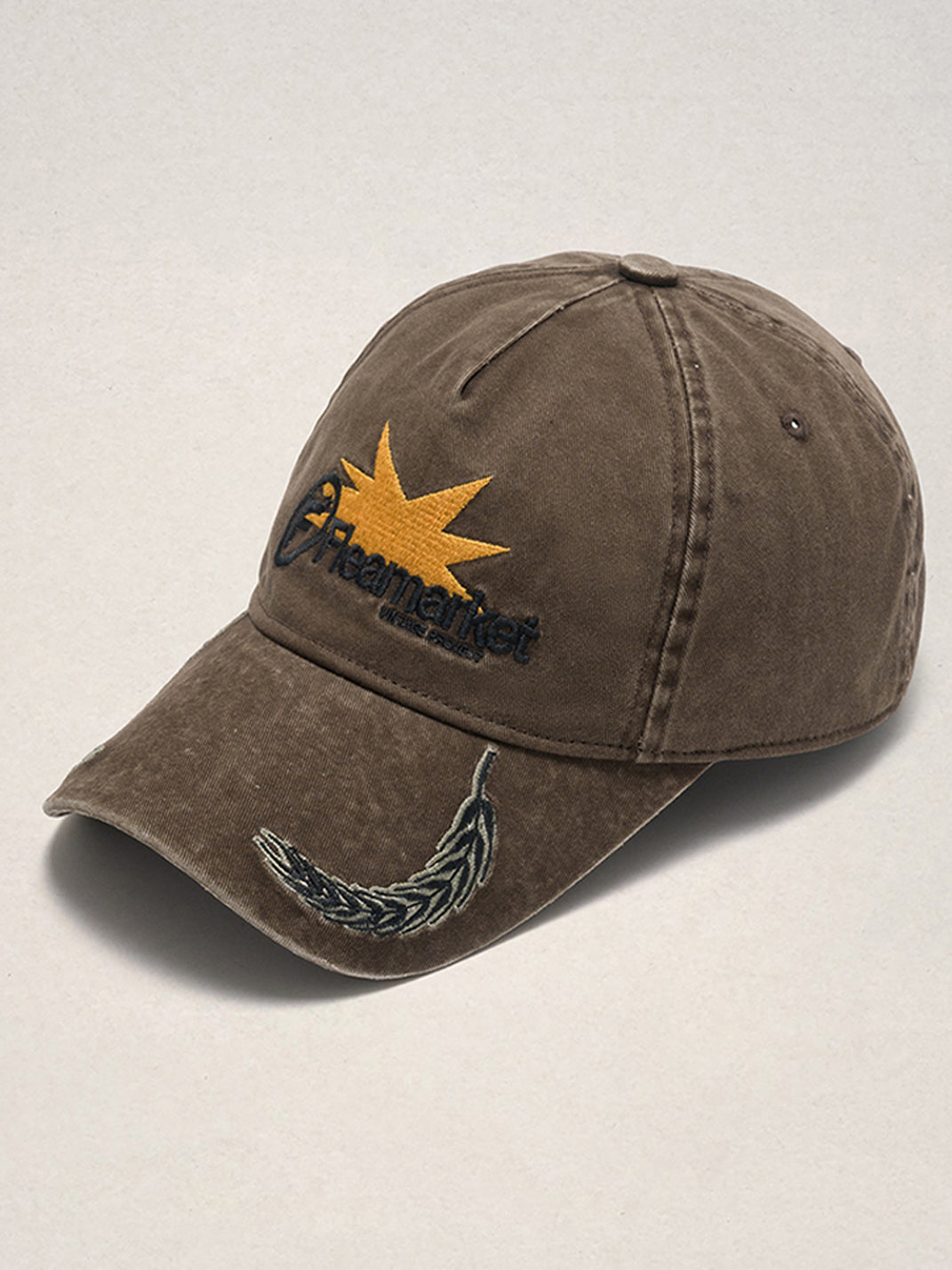 FLEAMARKET | Wheat Stalk Curved Brim Cap-Brown - PSYLOS 1, FLEAMARKET | Wheat Stalk Curved Brim Cap-Brown, Hats, FLEAMARKET, PSYLOS 1