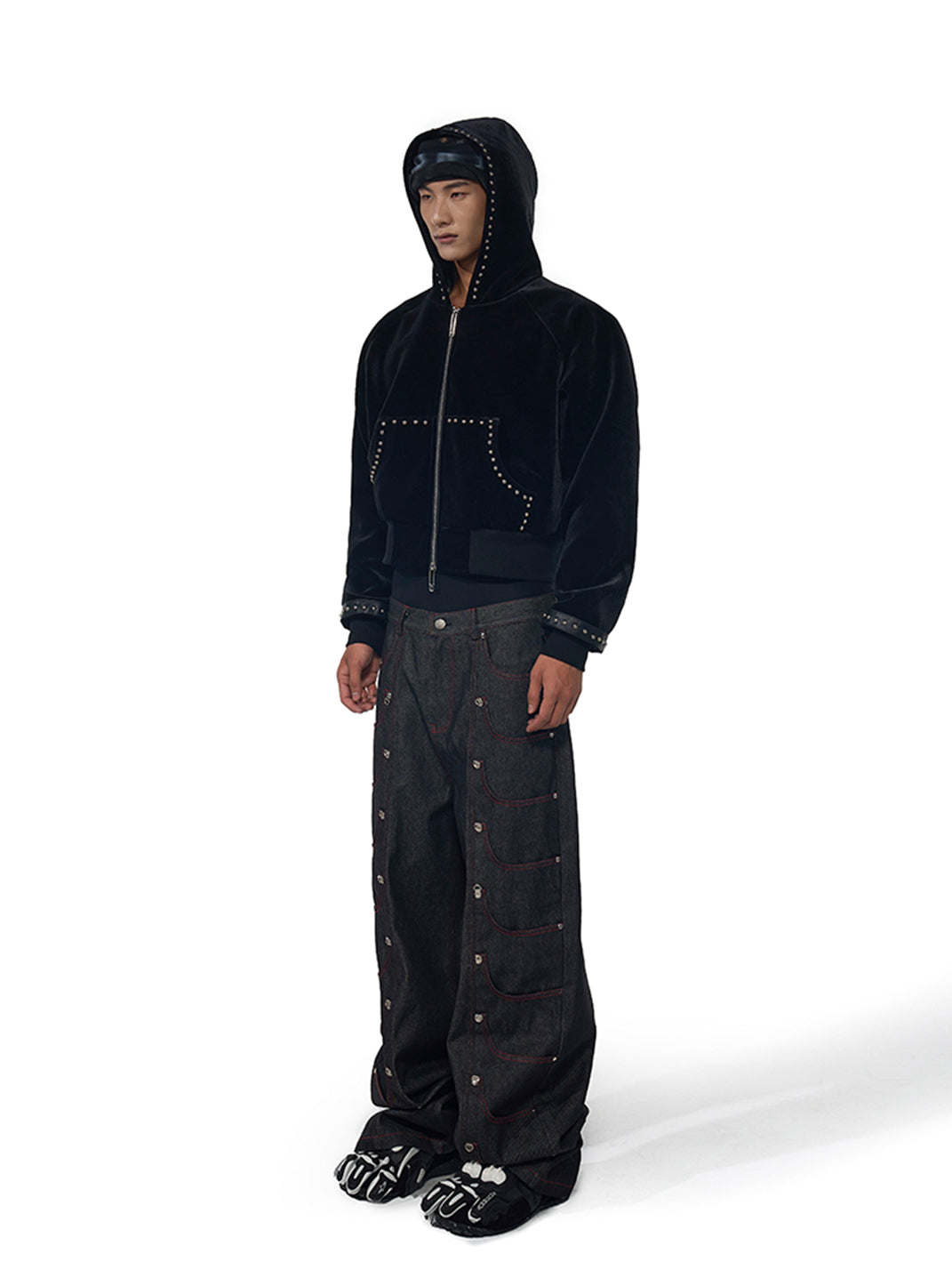 Fourth3ex | Studded Corduroy Hoodie Jacket - PSYLOS 1, Fourth3ex | Studded Corduroy Hoodie Jacket, Hoodie, Fourth3ex, PSYLOS 1