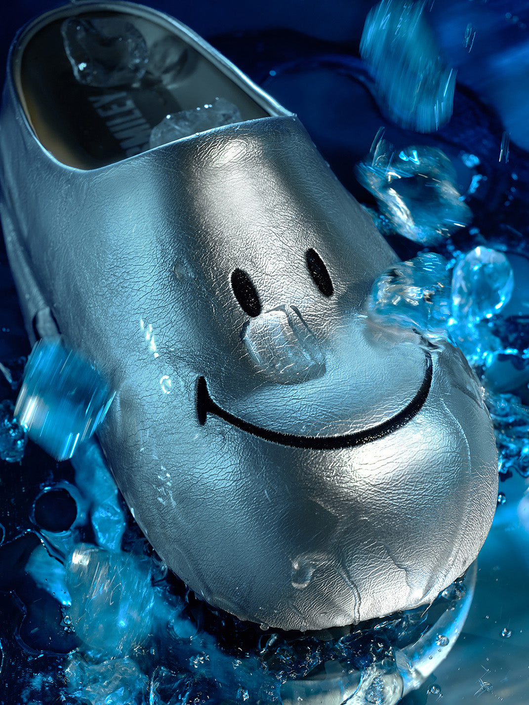 SMILEY | Chunky Slip-On Mule Sandals-Silver - PSYLOS 1, SMILEY | Chunky Slip-On Mule Sandals-Silver, Sandals, SMILEY•JAPAN, PSYLOS 1