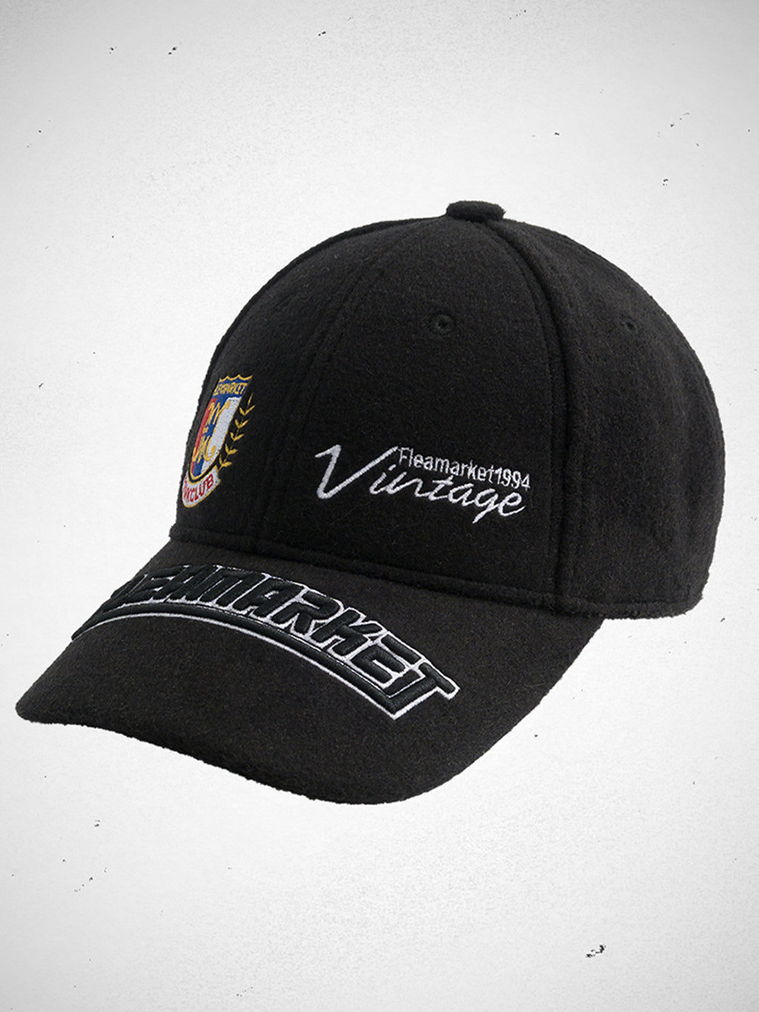 FLEAMARKET | Woolen Crest Curve Brim Cap-Black - PSYLOS 1, FLEAMARKET | Woolen Crest Curve Brim Cap-Black, Hats, FLEAMARKET, PSYLOS 1