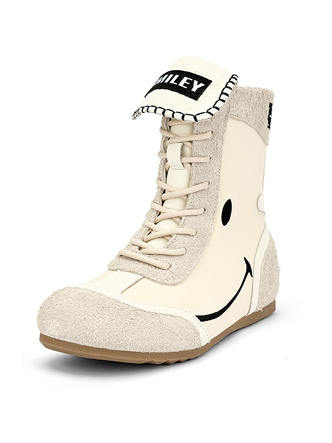 SMILEY | Boxing Mid Boots Chunky Platform-White - PSYLOS 1, SMILEY | Boxing Mid Boots Chunky Platform-White, Boots, SMILEY, PSYLOS 1