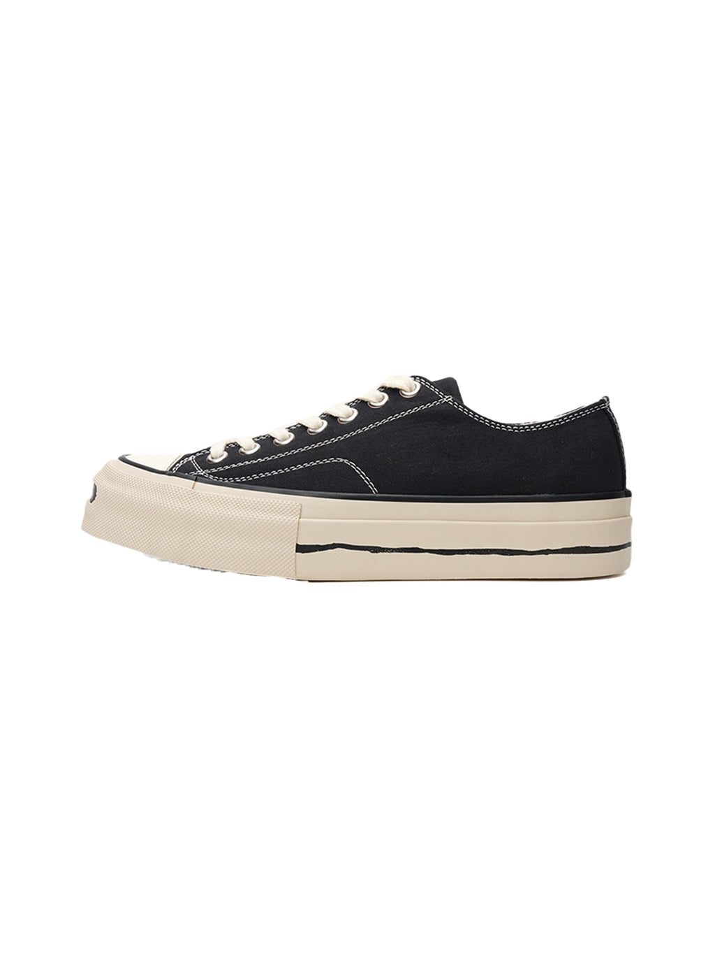 T/C Made x Broshood Co-Branded Smiling Toe Vulcanized Canvas Shoes-Black - PSYLOS 1, T/C Made x Broshood Co-Branded Smiling Toe Vulcanized Canvas Shoes-Black, Canvas Sneakers, T/C MADE, PSYLOS 1