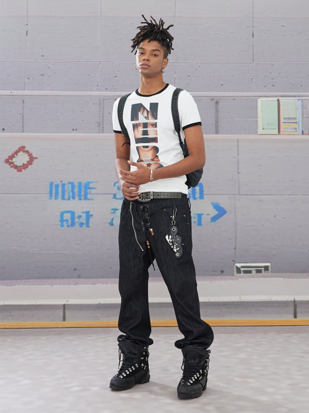 DND4DES | Zipper Drawstring Flare Denim Pants - PSYLOS 1, DND4DES | Zipper Drawstring Flare Denim Pants, Jeans, DND4DES•JAPAN, PSYLOS 1