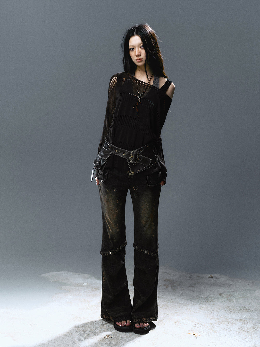 CestNous｜Women's Hollow Out Knit Long Sleeve Top - PSYLOS 1, CestNous｜Women's Hollow Out Knit Long Sleeve Top, Sweater, CestNous, PSYLOS 1