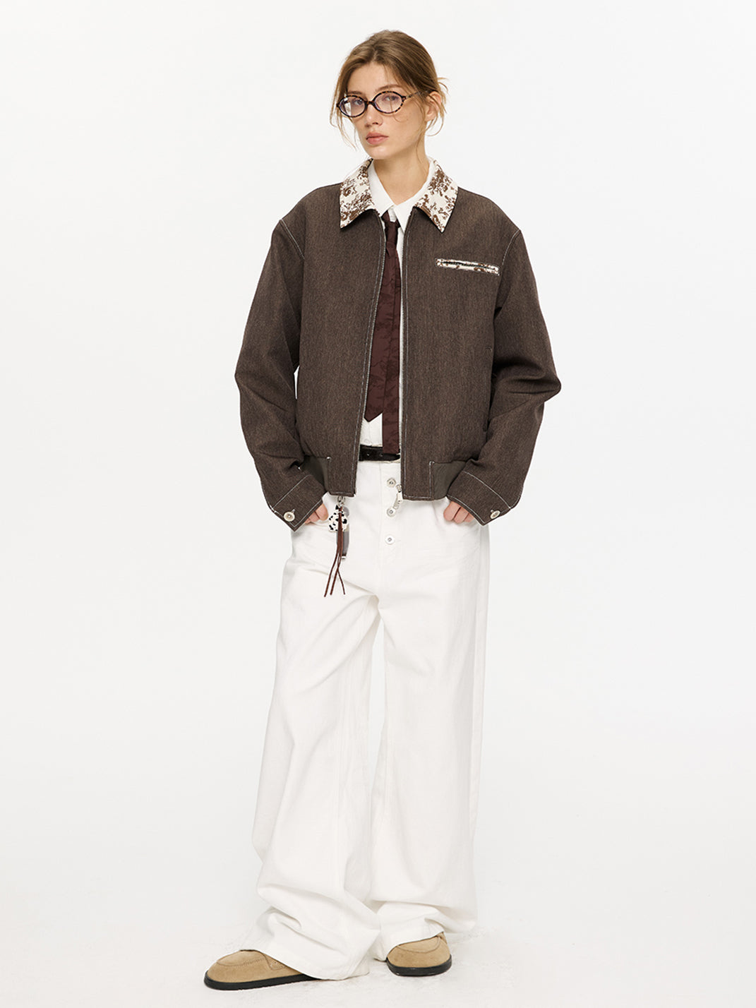 KREATE | Retro Color Block Floral Lining Jacket - PSYLOS 1, KREATE | Retro Color Block Floral Lining Jacket, Tops, KREATE, PSYLOS 1