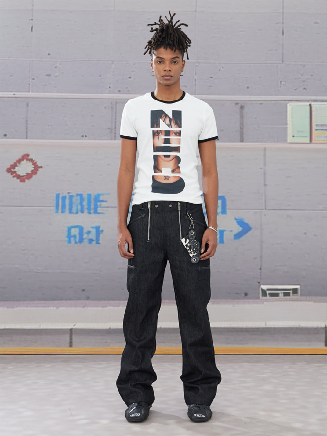 DND4DES | Double Zipper Leather Patch Flare Jeans - PSYLOS 1, DND4DES | Double Zipper Leather Patch Flare Jeans, Jeans, DND4DES•JAPAN, PSYLOS 1