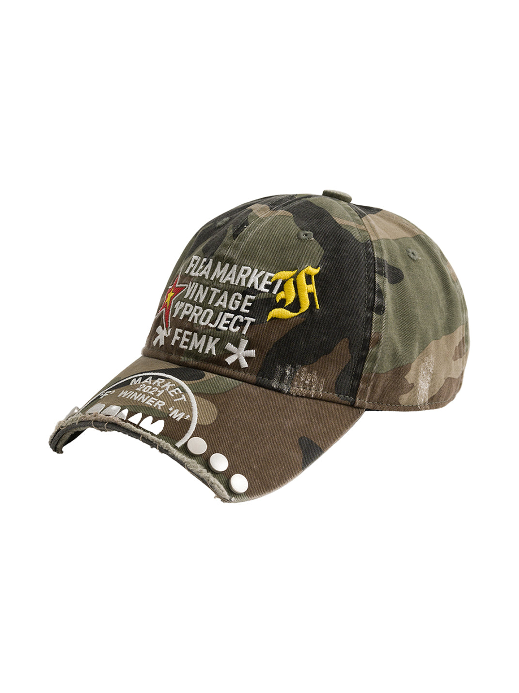 FLEAMARKET | "V Project" Stitchwork Curve Brim Baseball Cap - PSYLOS 1, FLEAMARKET | "V Project" Stitchwork Curve Brim Baseball Cap, Accessories, FLEAMARKET, PSYLOS 1