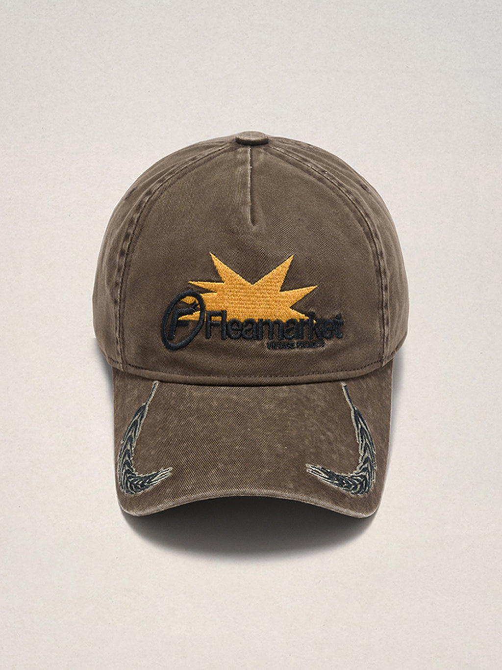 FLEAMARKET | Wheat Stalk Curved Brim Cap-Brown - PSYLOS 1, FLEAMARKET | Wheat Stalk Curved Brim Cap-Brown, Hats, FLEAMARKET, PSYLOS 1