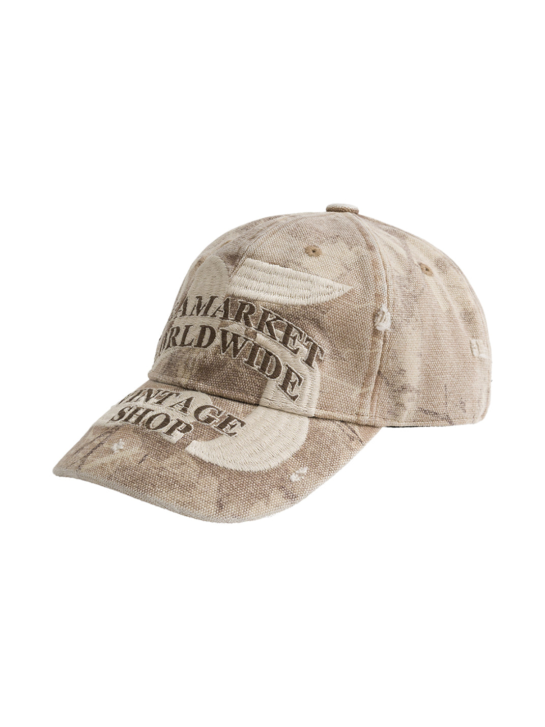 FLEAMARKET | "Worldwide" 25 Washed Curve Brim Baseball Cap - PSYLOS 1, FLEAMARKET | "Worldwide" 25 Washed Curve Brim Baseball Cap, Accessories, FLEAMARKET, PSYLOS 1