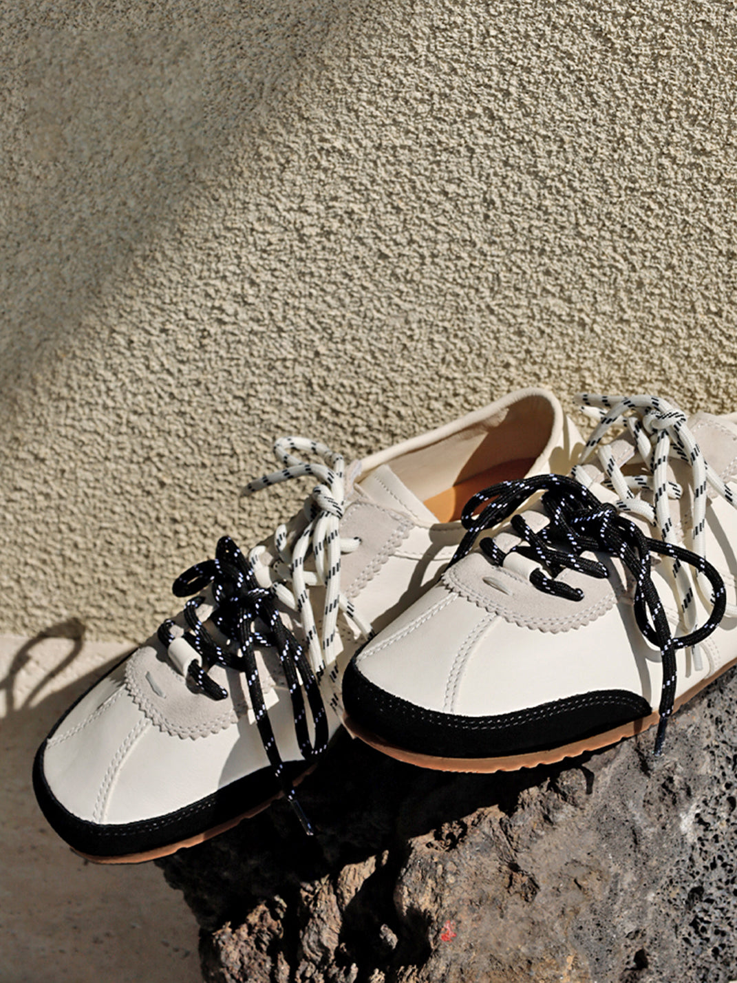 FAN ROMANCE│Ballet Style Retro Leather White Sneakers - PSYLOS 1, FAN ROMANCE│Ballet Style Retro Leather White Sneakers, Retro Trainers, FAN ROMANCE, PSYLOS 1