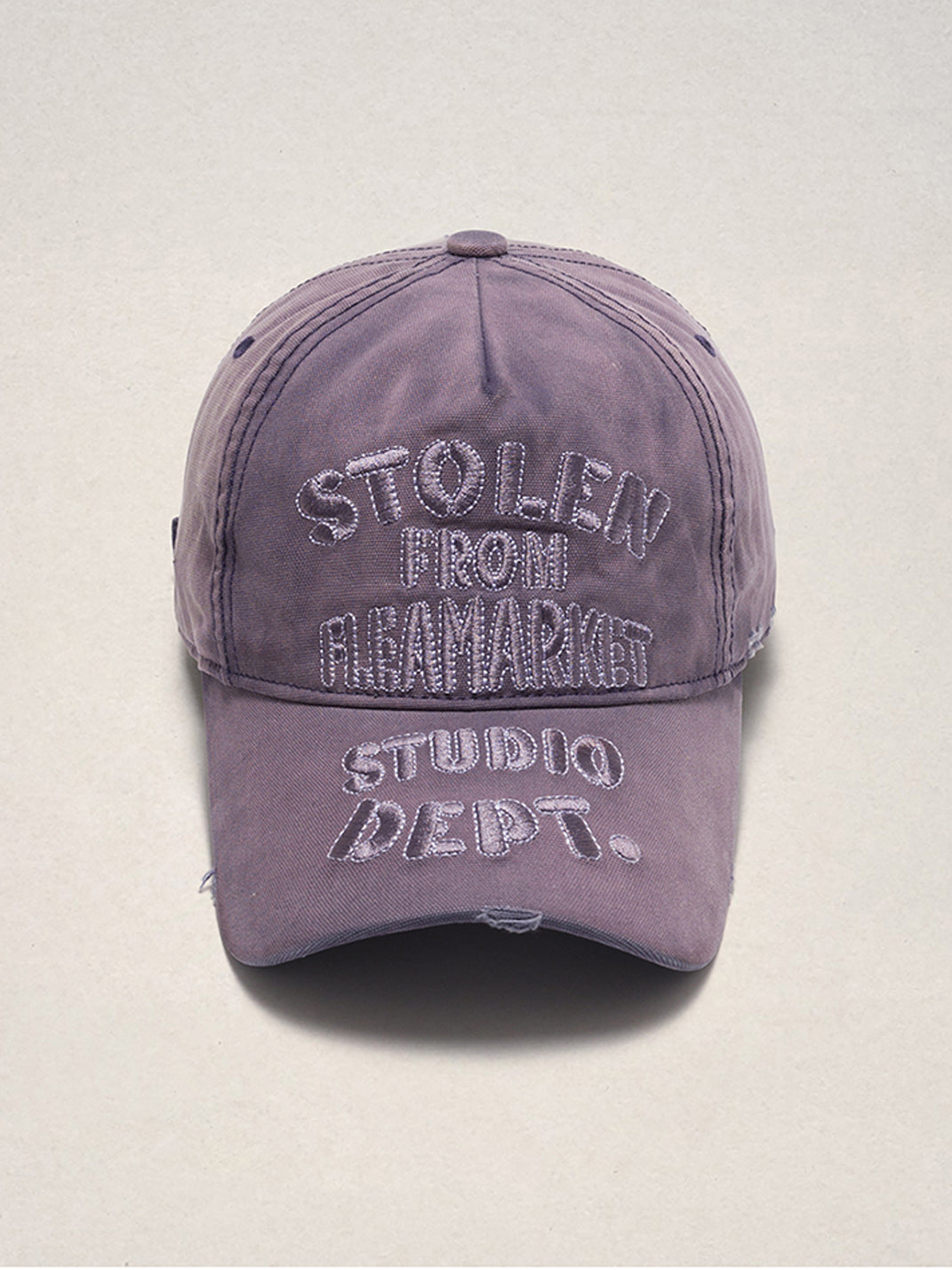 FLEAMARKET | "STOLEN" Stitchwork Curve Brim Cap-Purple - PSYLOS 1, FLEAMARKET | "STOLEN" Stitchwork Curve Brim Cap-Purple, Hats, FLEAMARKET, PSYLOS 1