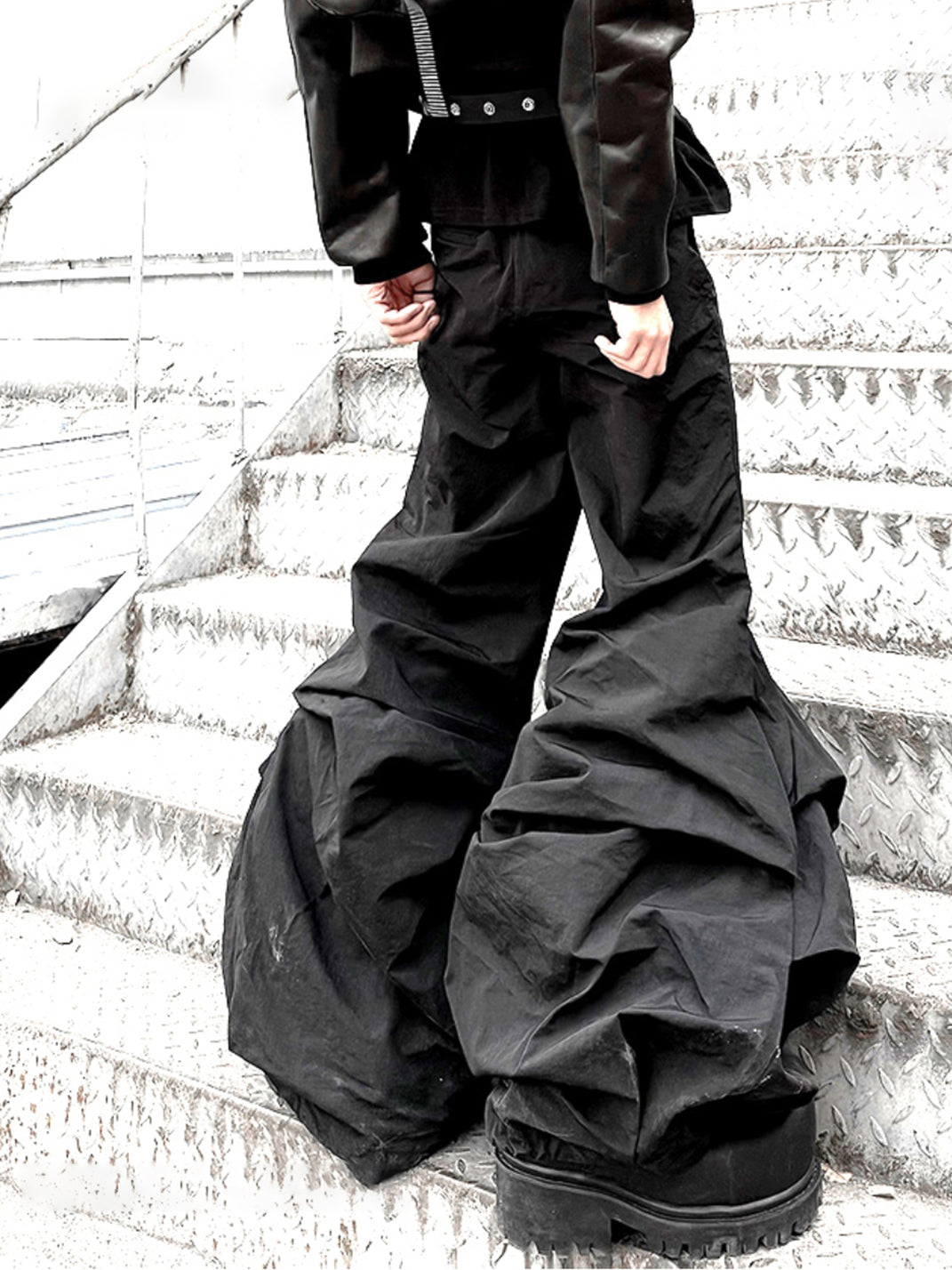 Vanguardia | Cascade Drape Nylon Loose Pants - PSYLOS 1, Vanguardia | Cascade Drape Nylon Loose Pants, Men's Wear, Vanguardia, PSYLOS 1