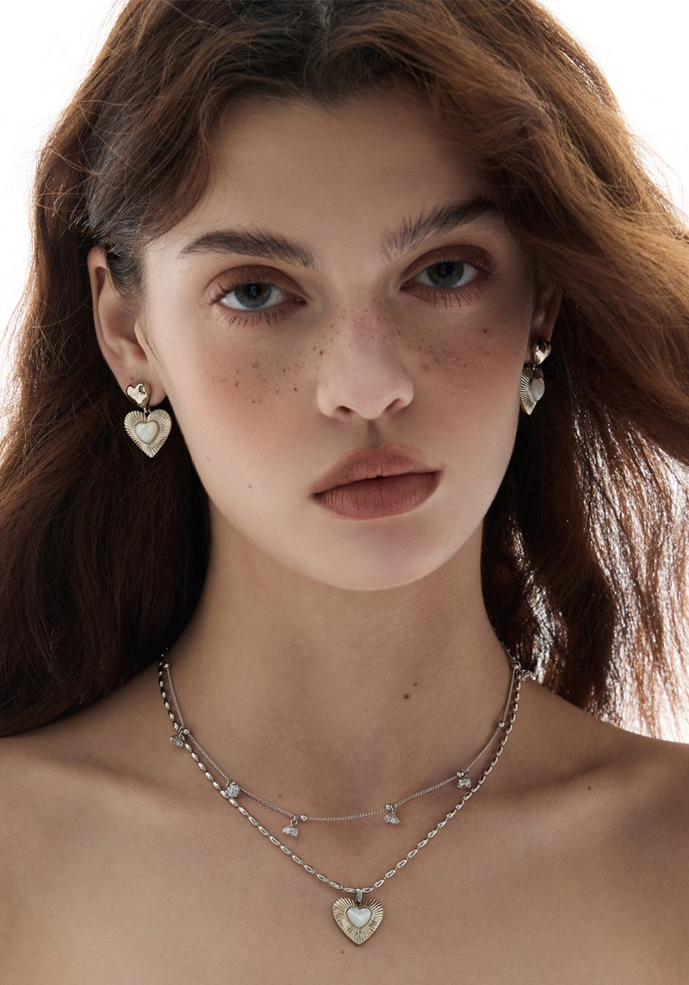 SUN HUNTER丨Heart-Shaped Mother-of-Pearl Studs - PSYLOS 1, SUN HUNTER丨Heart-Shaped Mother-of-Pearl Studs, Accessories, SUN HUNTER, PSYLOS 1