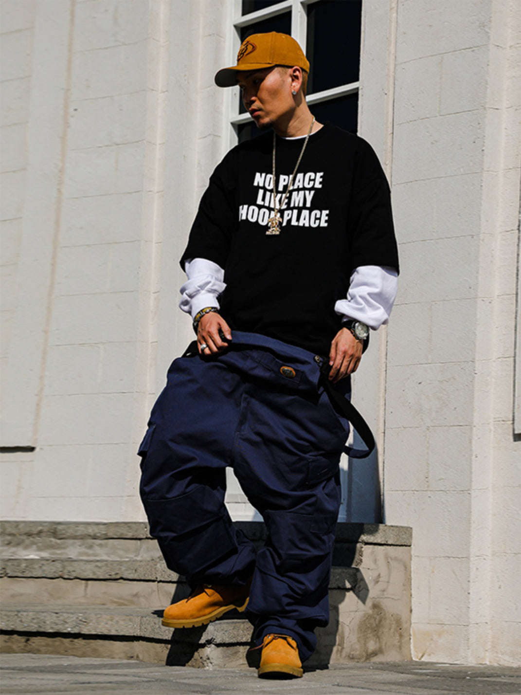 ACUSA | "NO PLACE LIKE MY HOOD PLACE" Oversized Cotton Tee - PSYLOS 1, ACUSA | "NO PLACE LIKE MY HOOD PLACE" Oversized Cotton Tee, Tops, ACUSA, PSYLOS 1