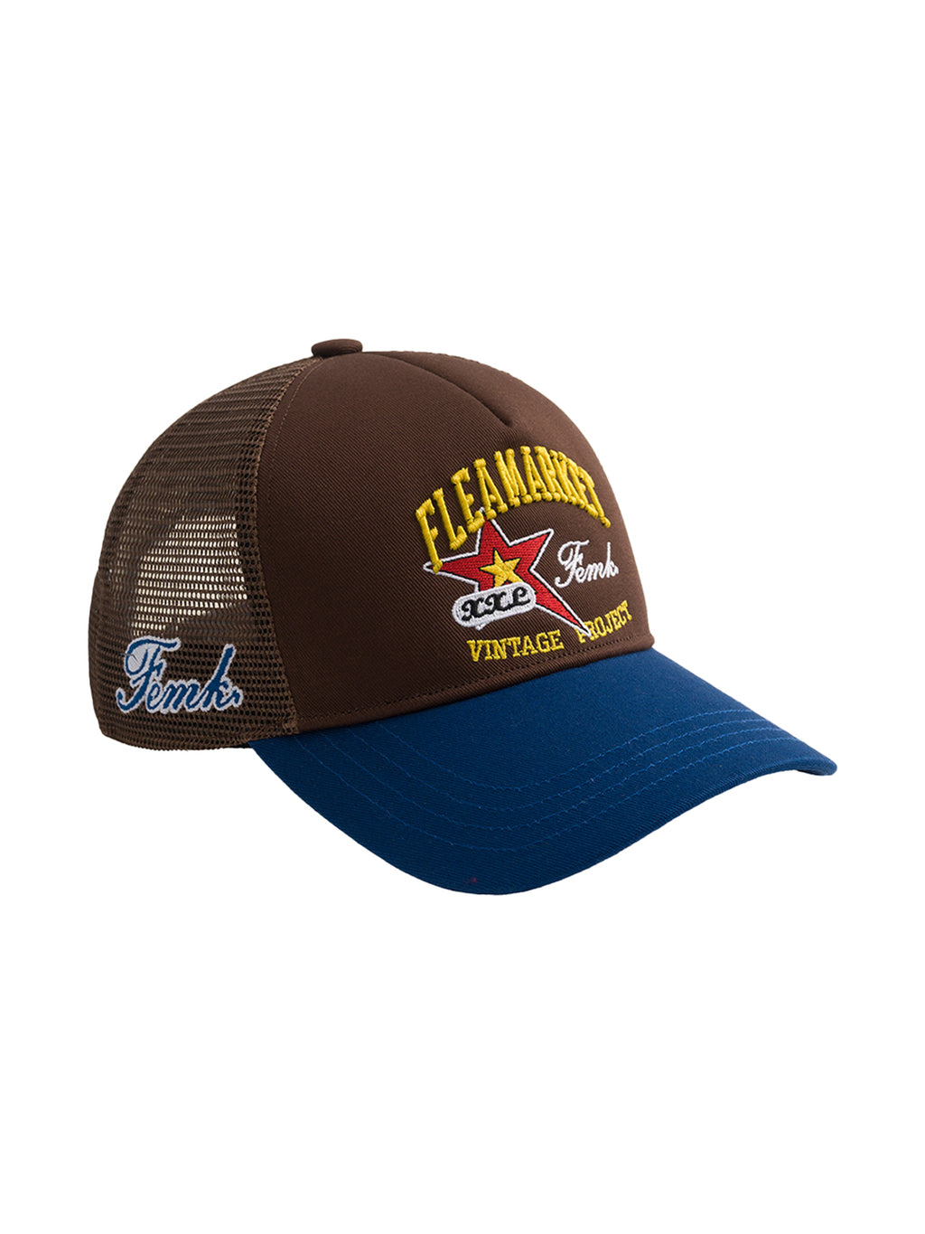 FLEAMARKET | Color Block Stitchwork Curve Brim Trucker Hat - PSYLOS 1, FLEAMARKET | Color Block Stitchwork Curve Brim Trucker Hat, Hats, FLEAMARKET, PSYLOS 1
