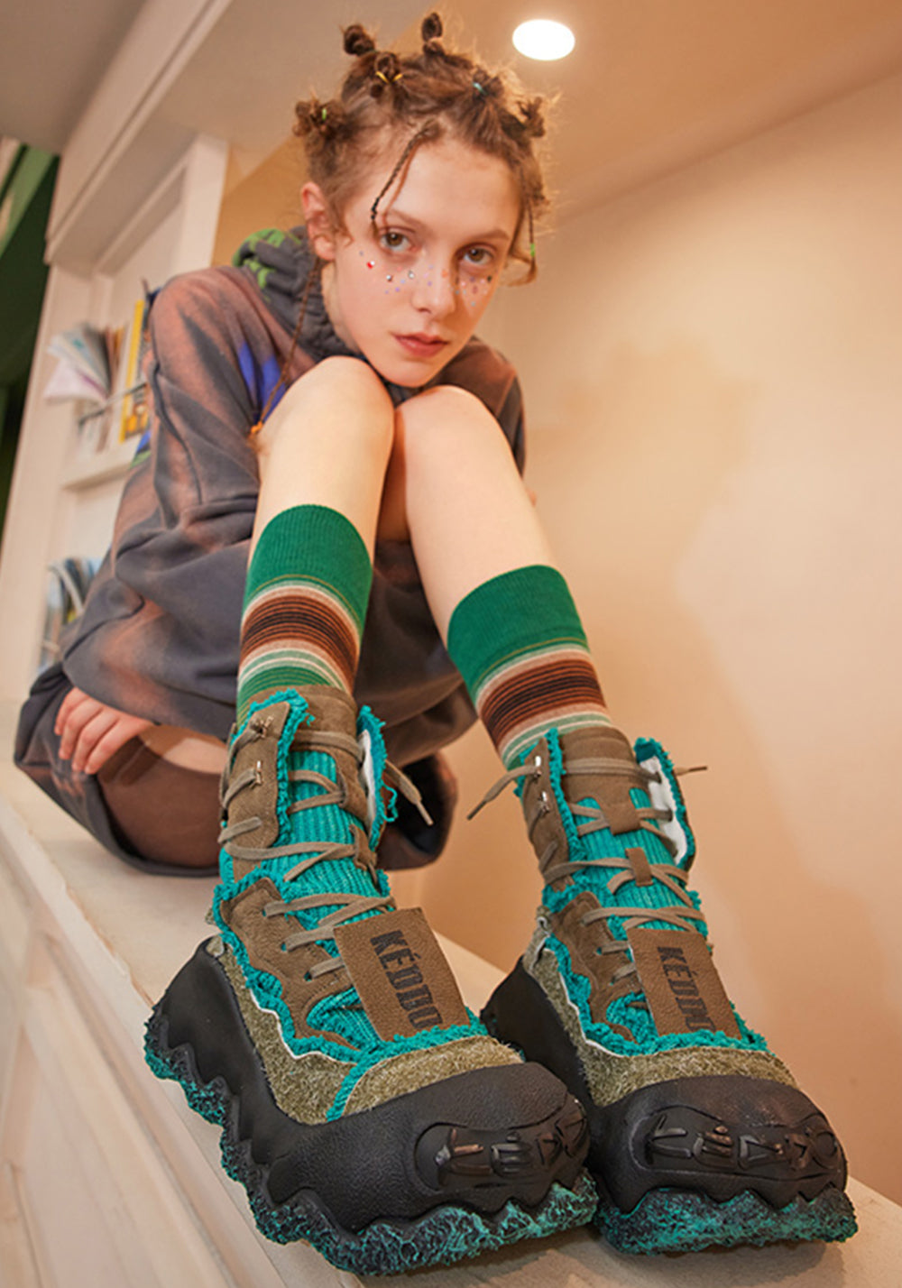 KEDDO | Deconstructed Paint-Splash Combat Boots  - PSYLOS 1, KEDDO | Deconstructed Paint-Splash Combat Boots , Boots, KEDDO, PSYLOS 1